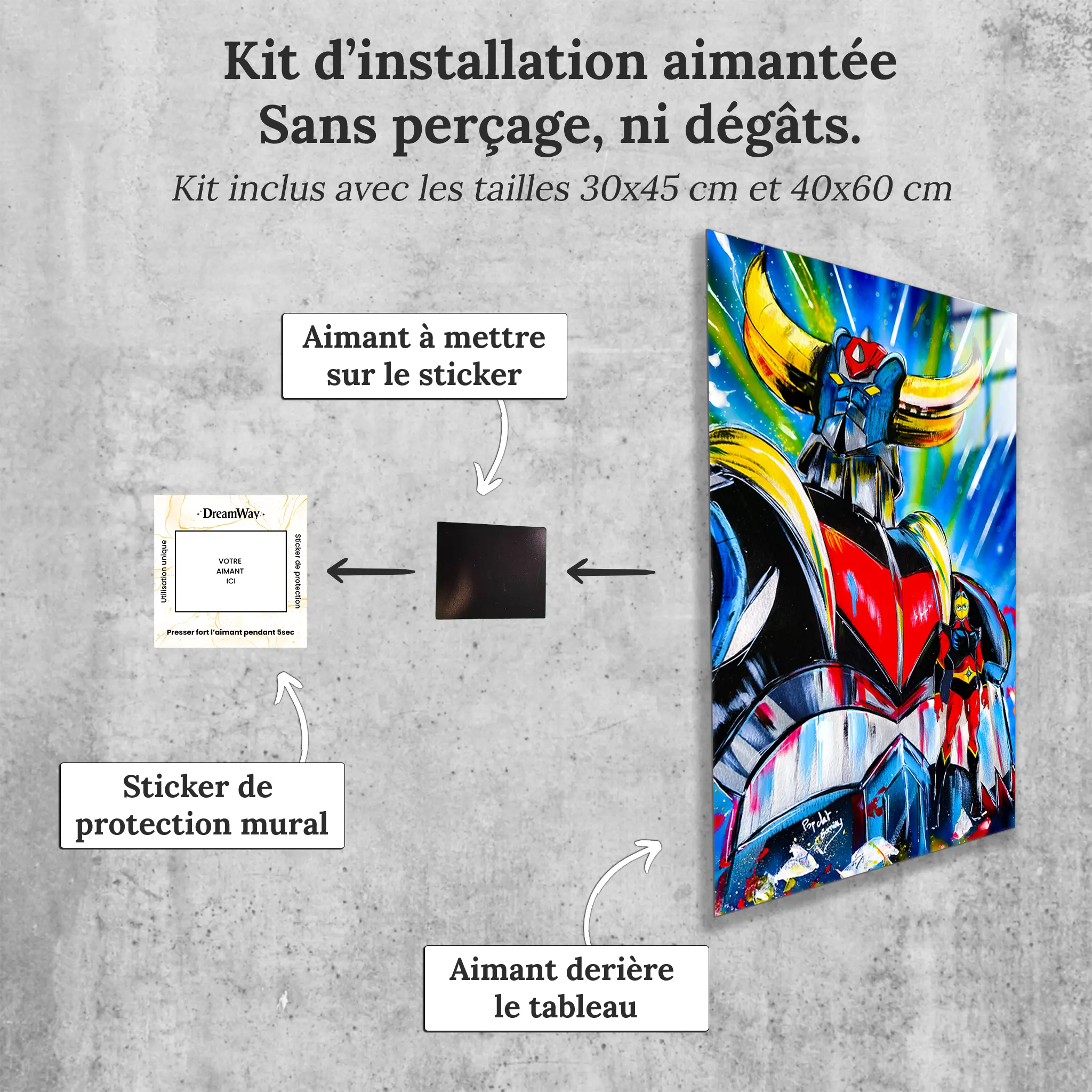 tableau-goldorak.-pop-art-avec-installation-aimantee | DreamWay