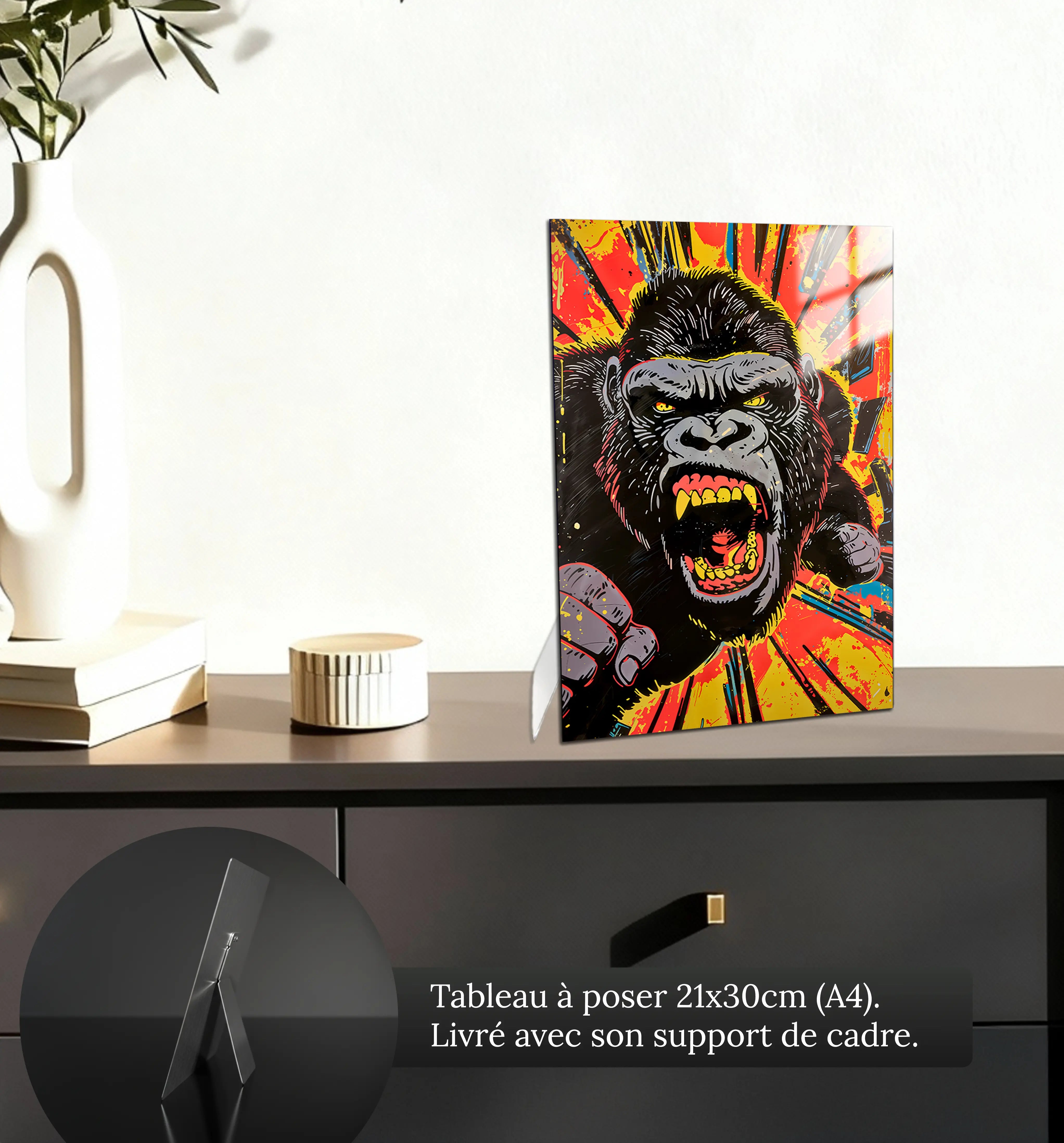 tableau-gorille-pop-art-petit-format-a-poser-sur-meuble | DreamWay