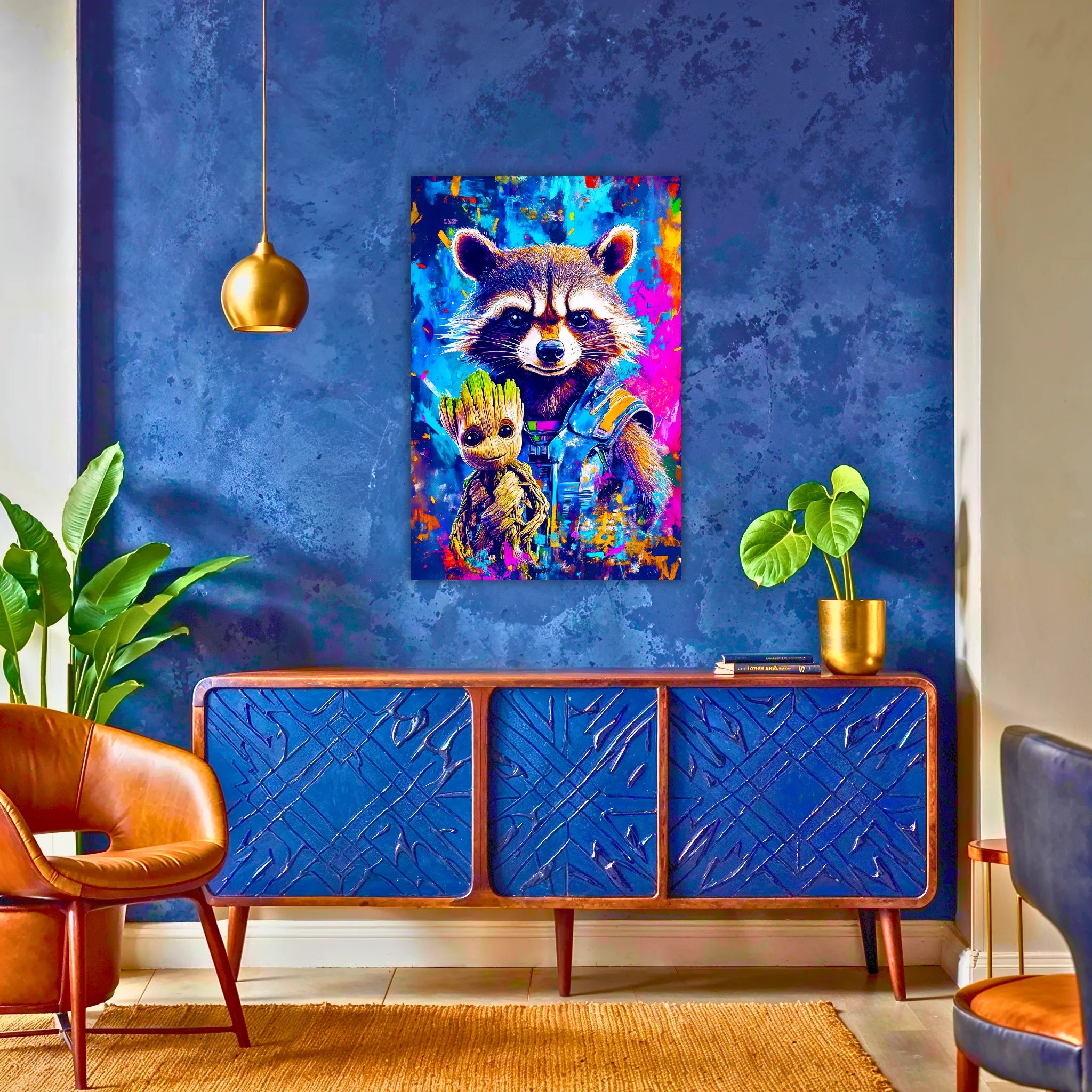 Tableau Groot Et Rocket Pop Art