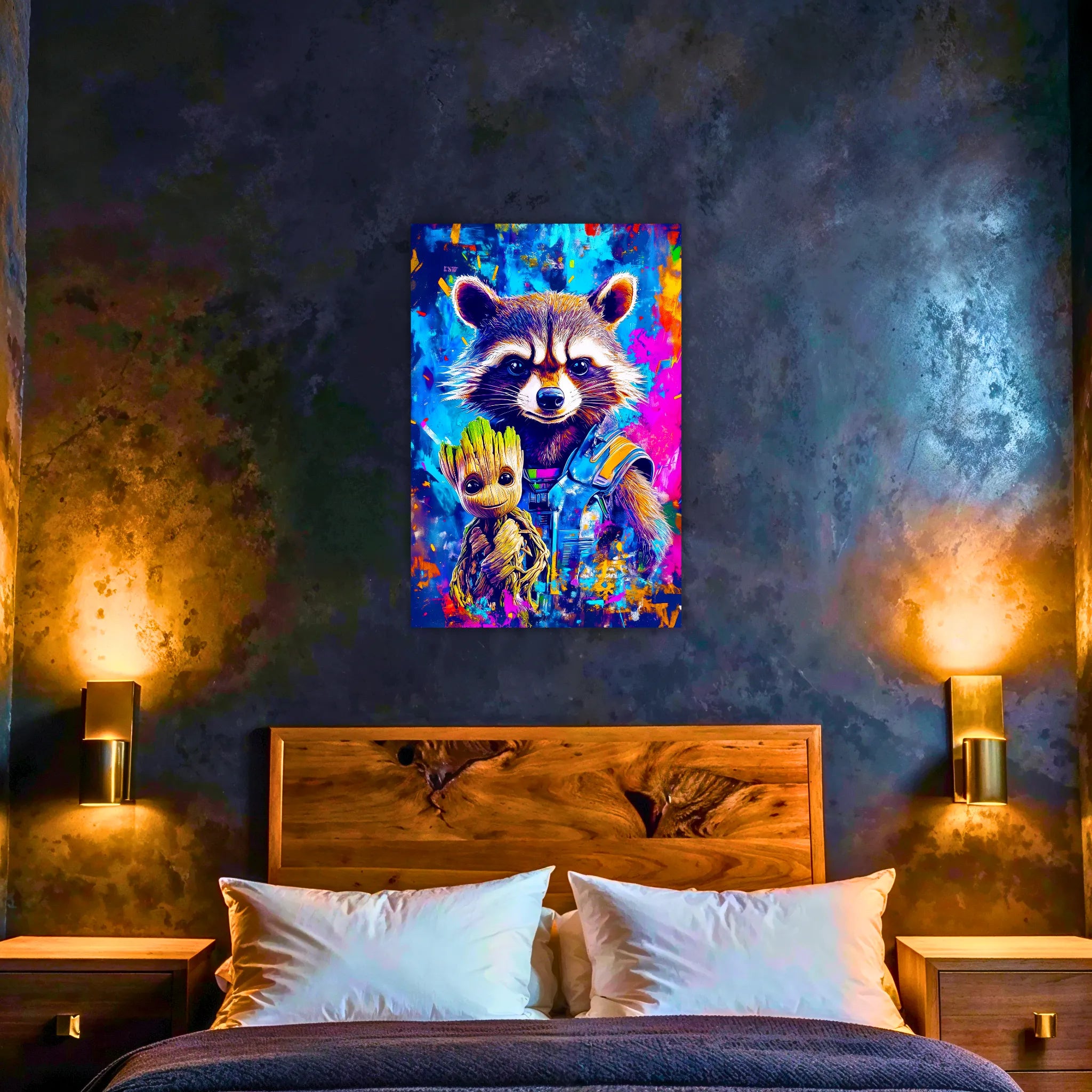 Tableau Groot Et Rocket Pop Art