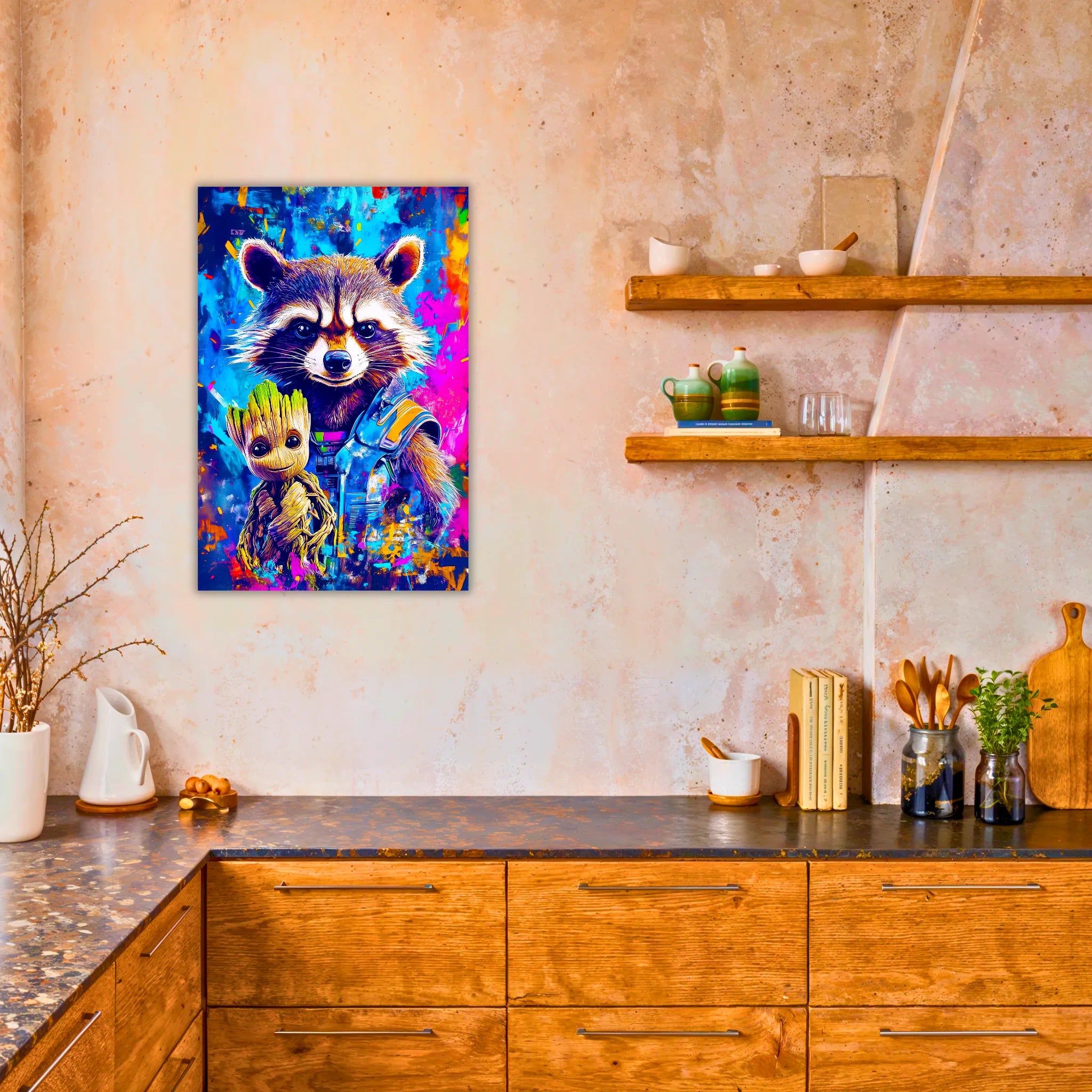 Tableau Groot Et Rocket Pop Art