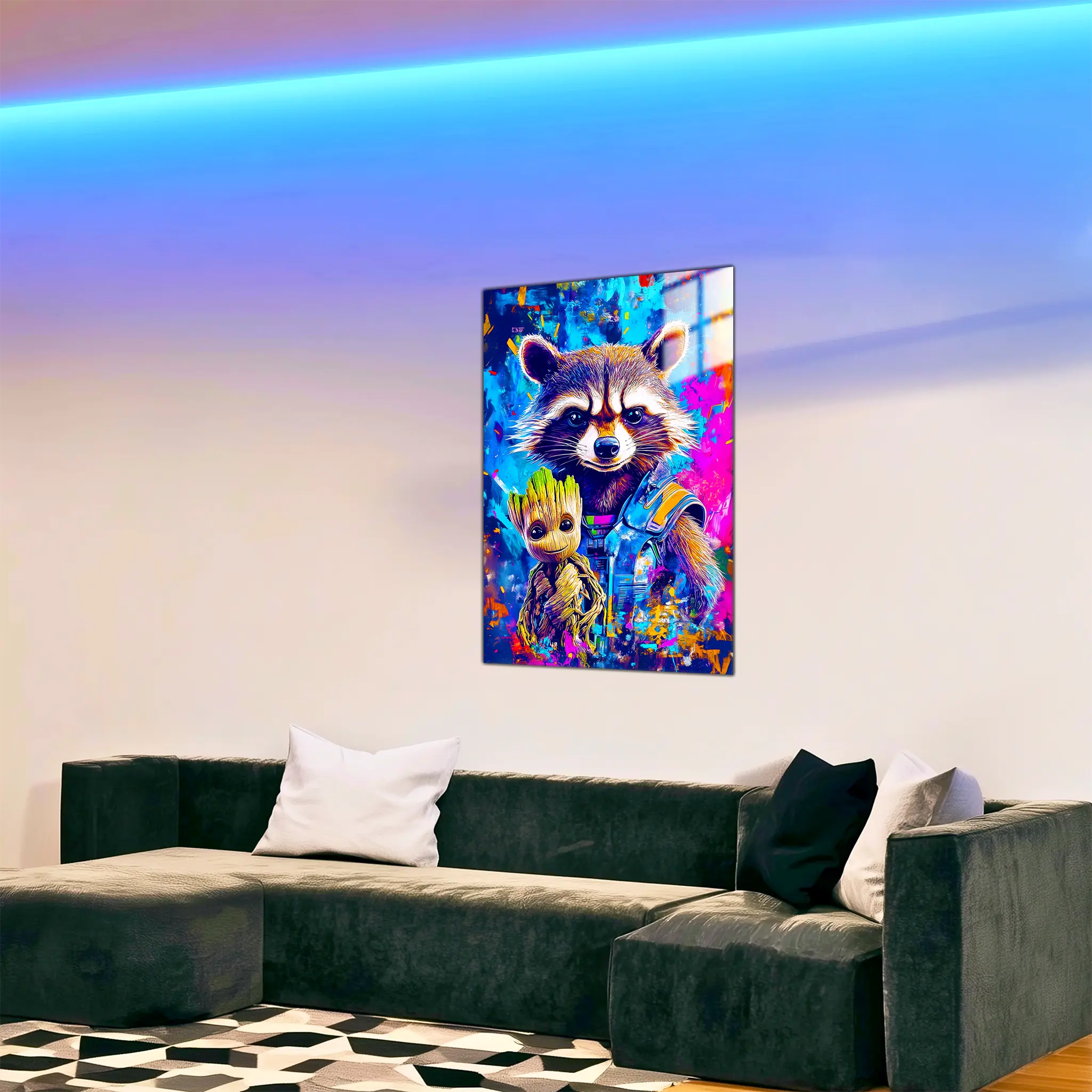 tableau-groot-et-rocket-pop-art-dans-le-salon | DreamWay