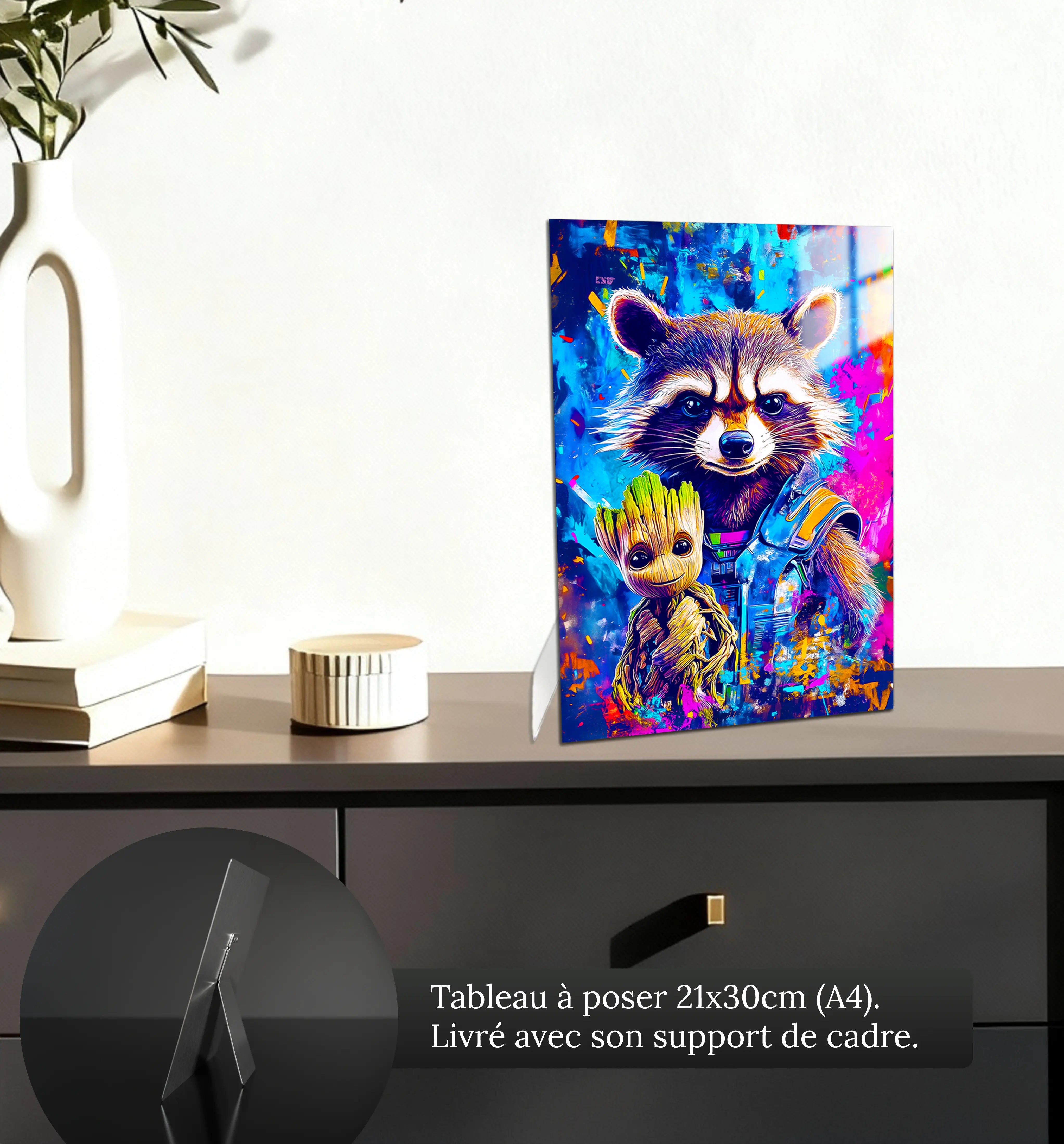 tableau-groot-et-rocket-pop-art-petit-format-a-poser-sur-meuble | DreamWay