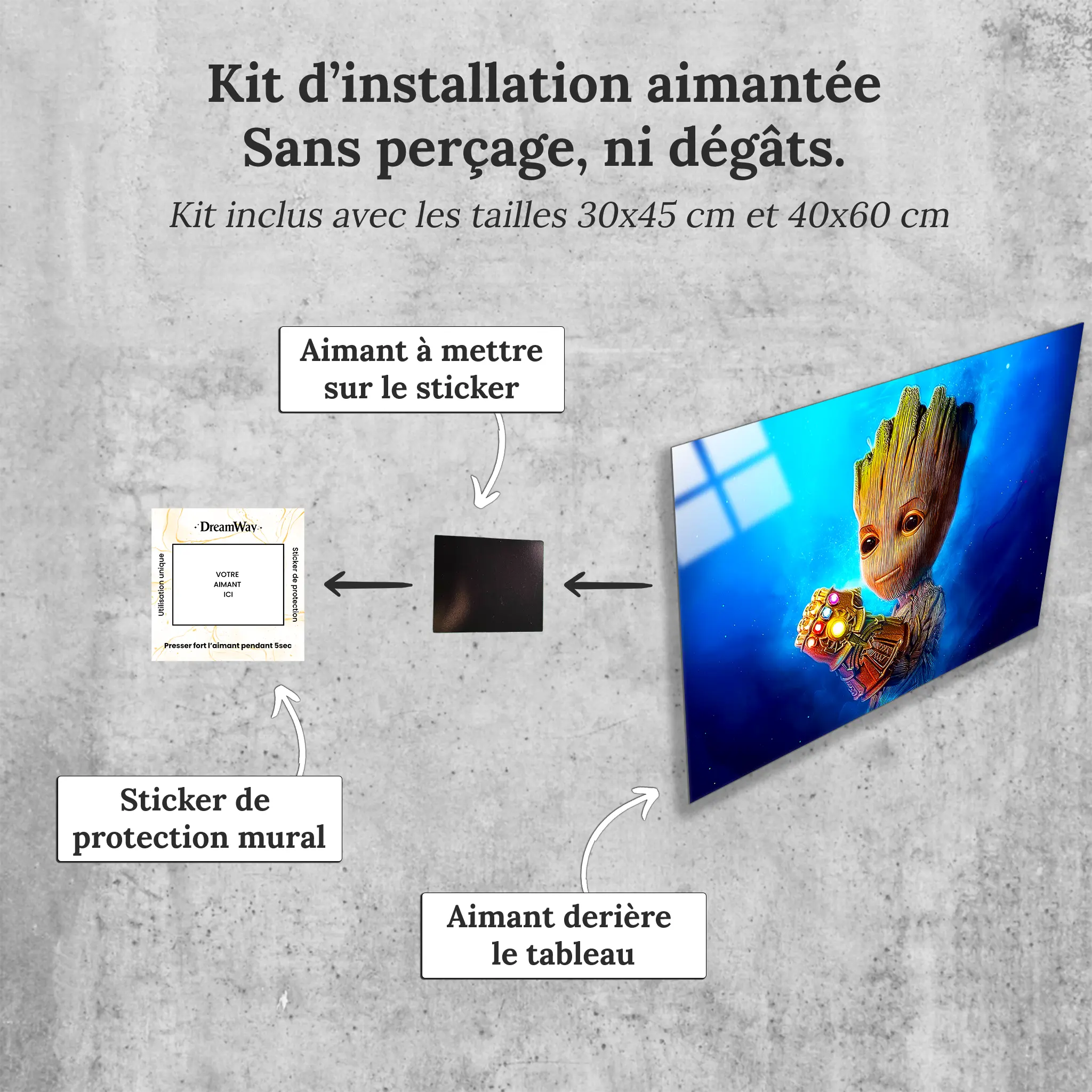 tableau-groot-main-de-thanos-avec-installation-aimantee | DreamWay