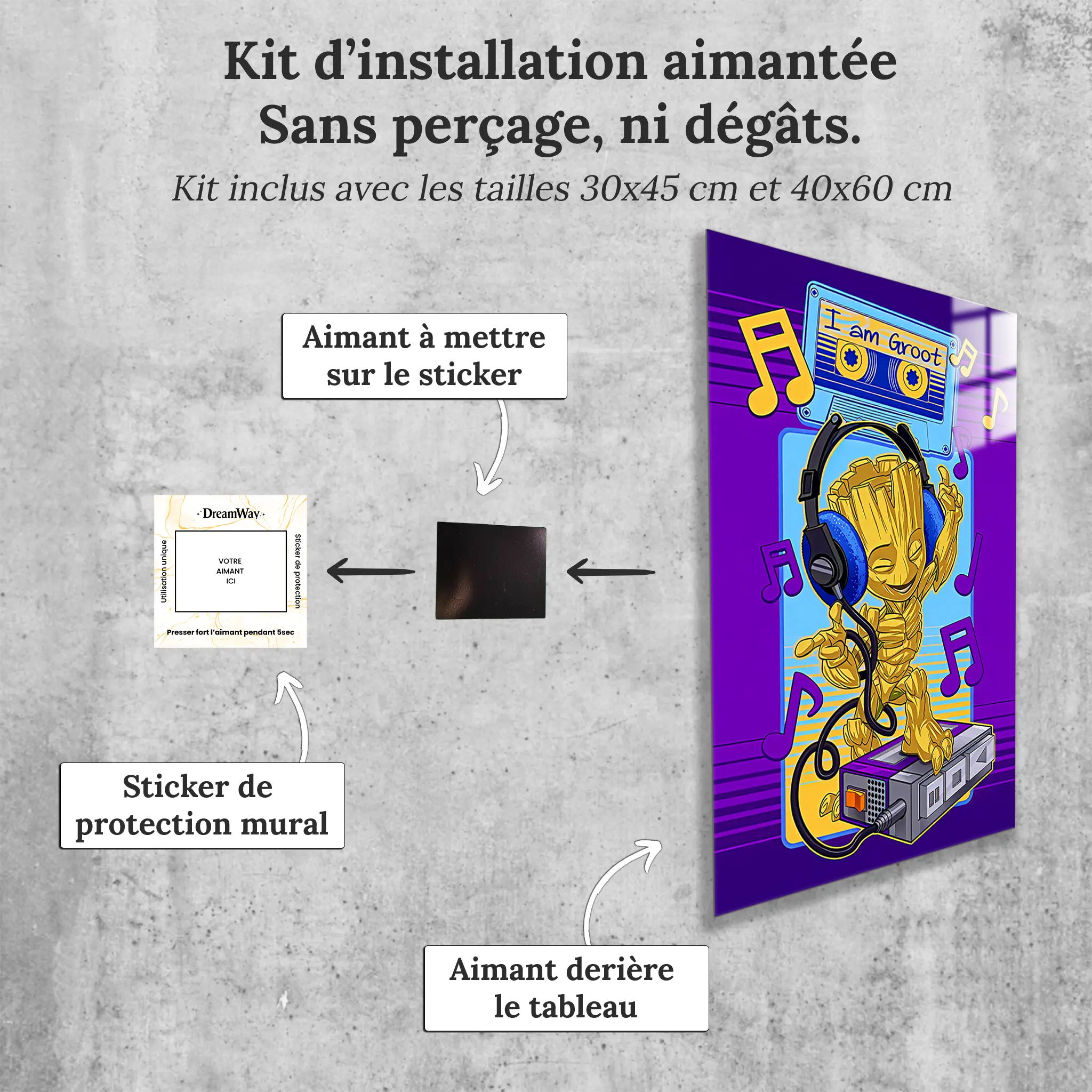 tableau-groot-musique-avec-installation-aimantee | DreamWay