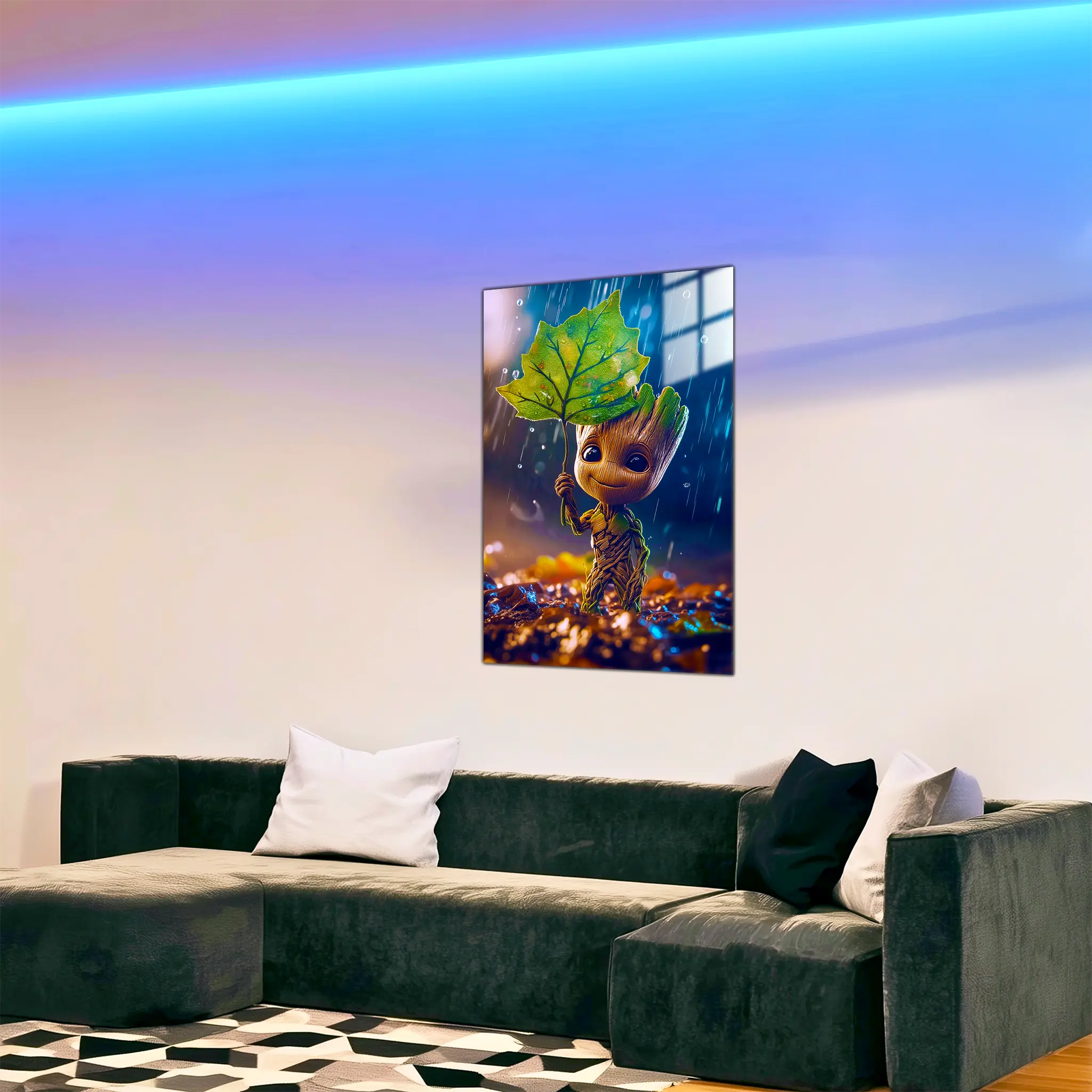 tableau-groot-sous-la-pluie-dans-le-salon | DreamWay