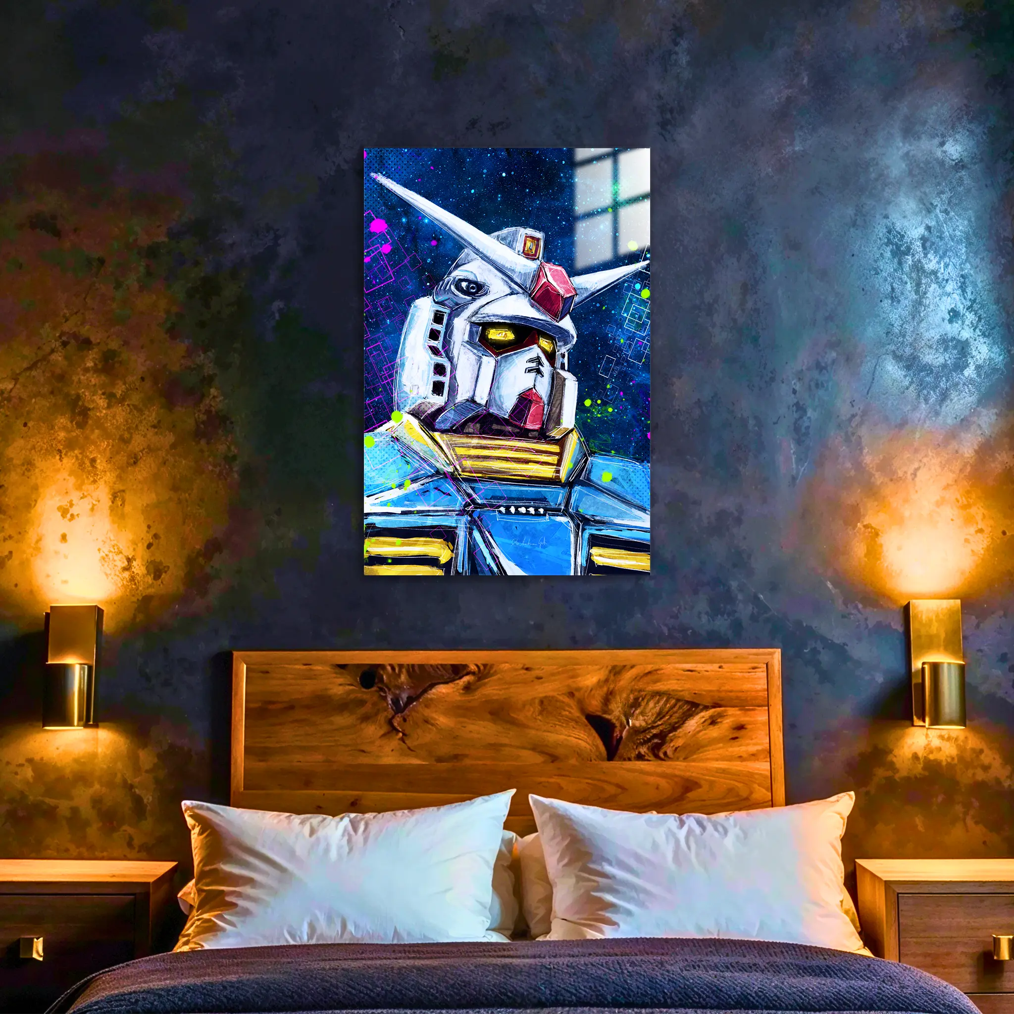 tableau-gundam-colore-portrait-dans-la-chambre | DreamWay