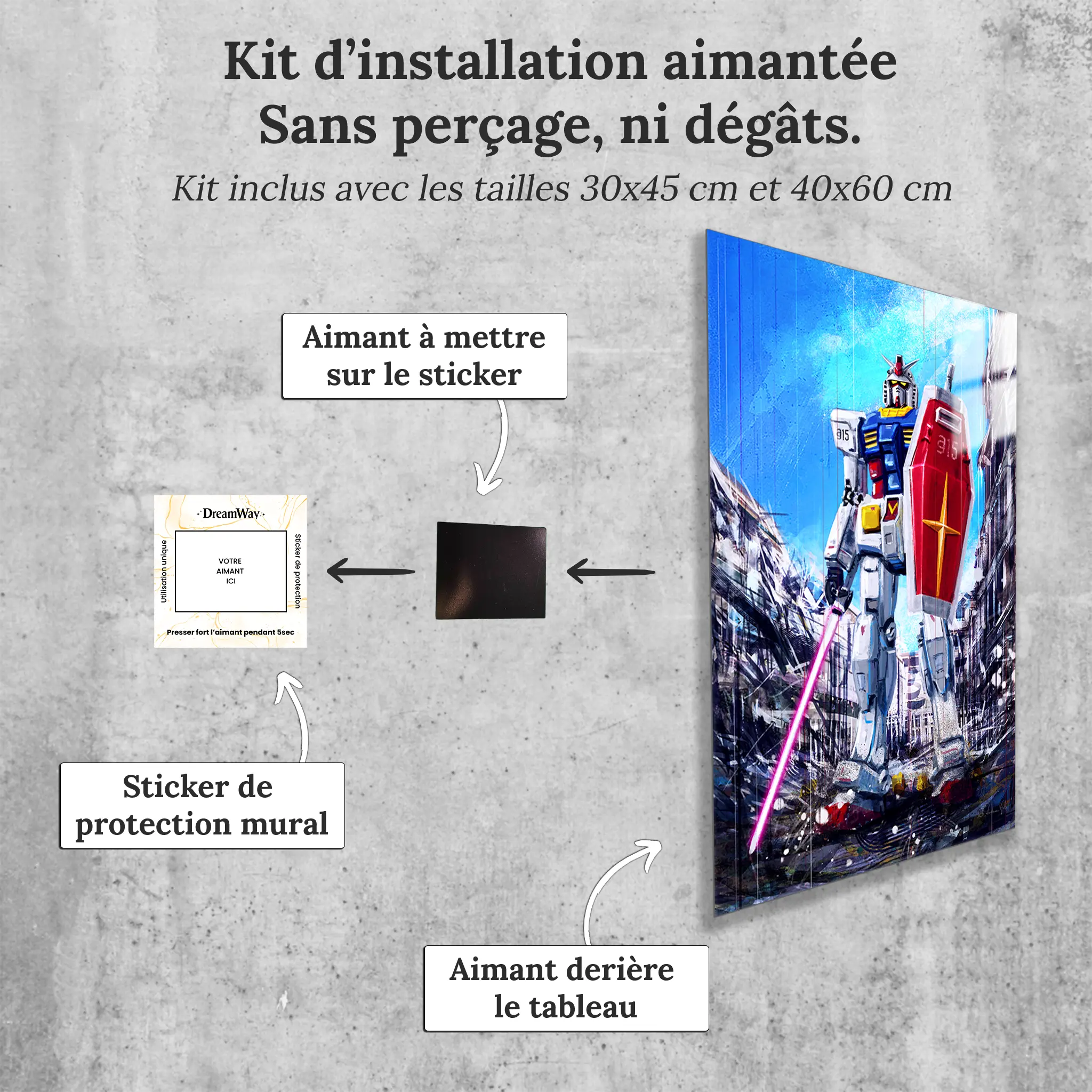 tableau-gundam-lingotto-turin-avec-installation-aimantee | DreamWay