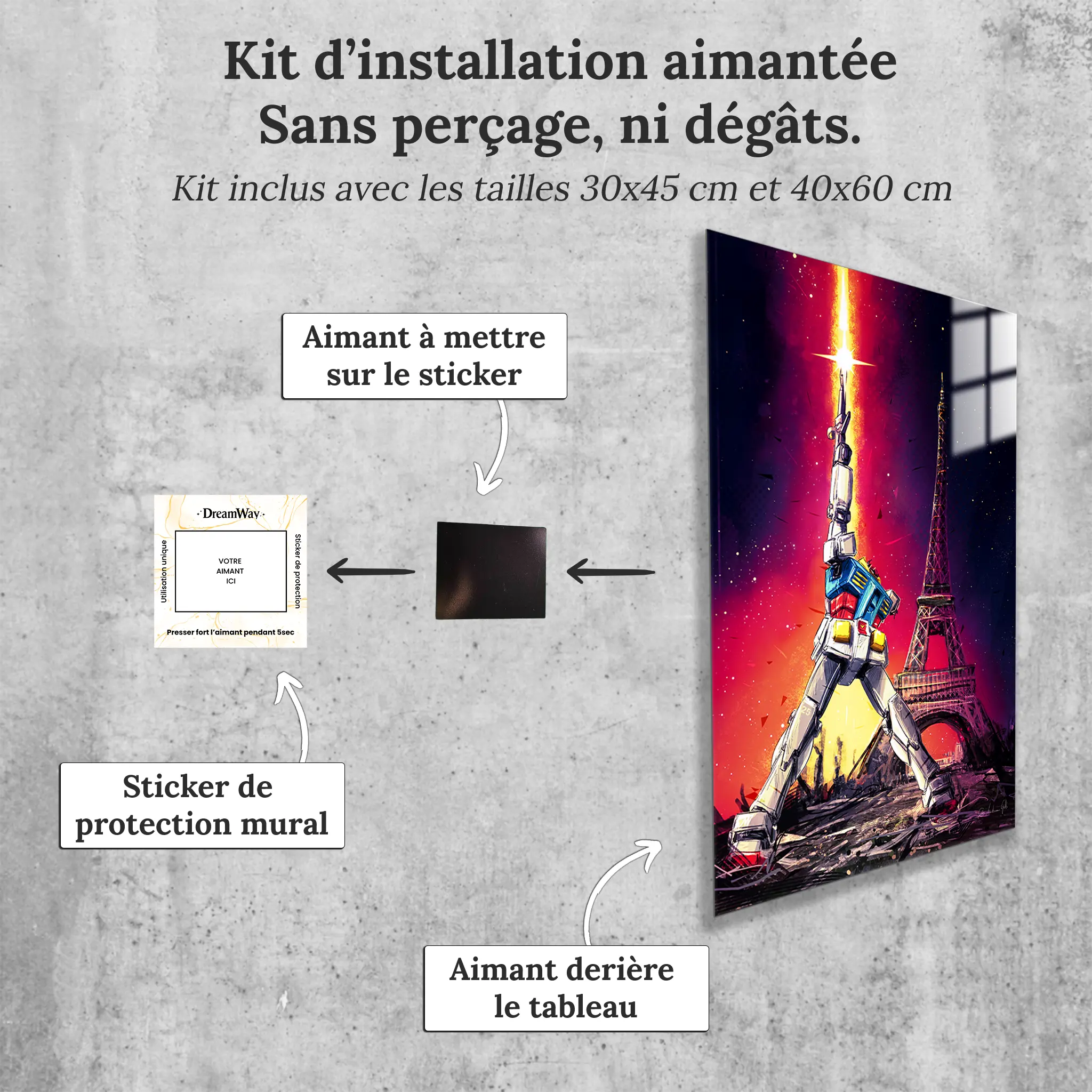 tableau-gundam-paris-avec-installation-aimantee | DreamWay