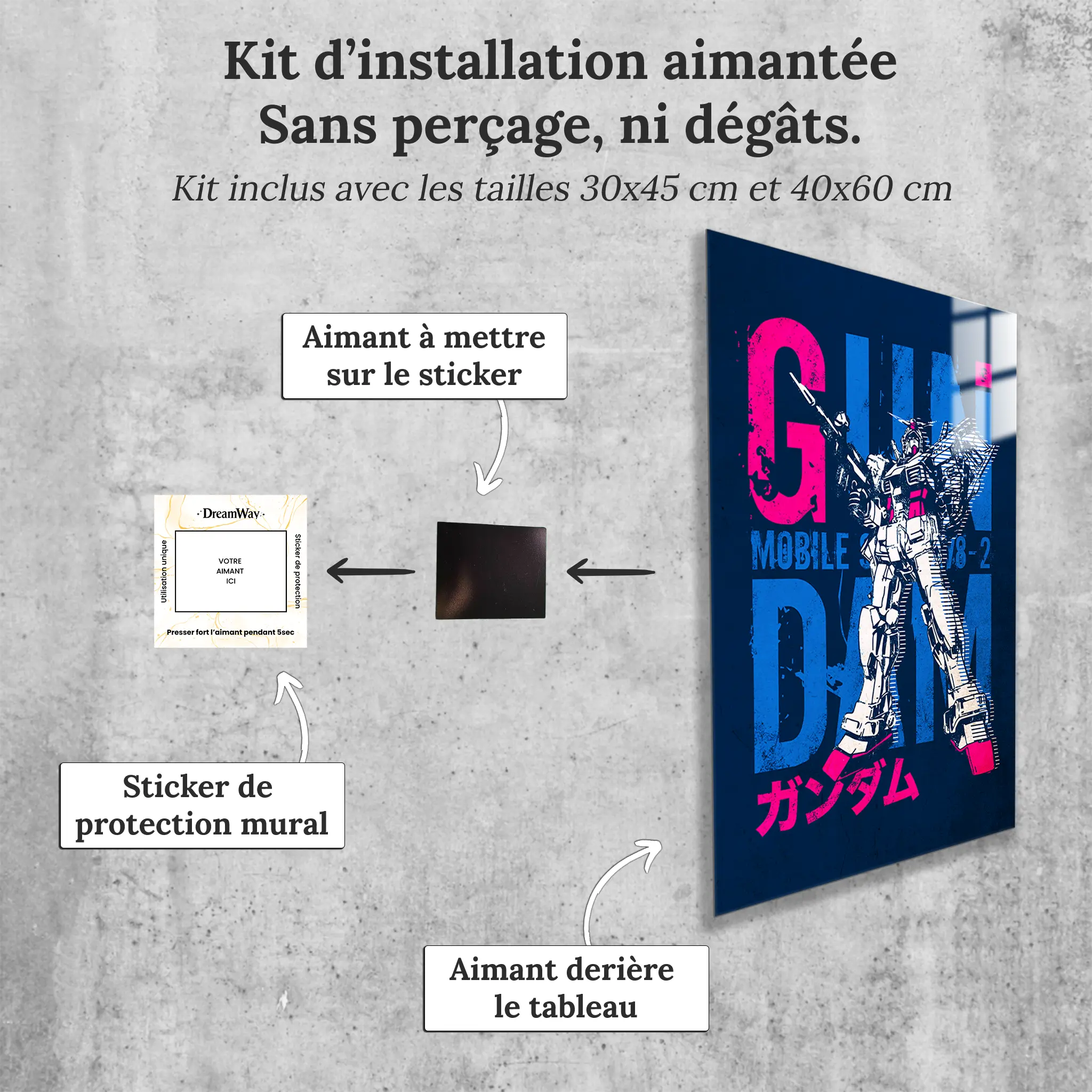 tableau-gundam-rx-78-2-avec-installation-aimantee | DreamWay