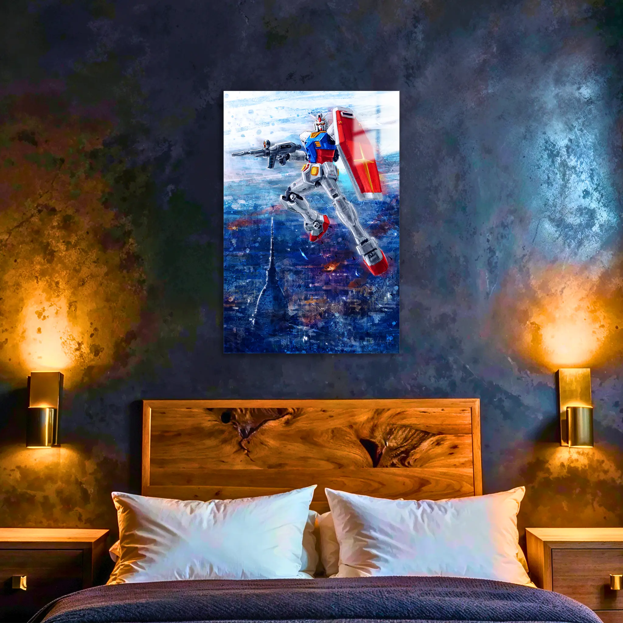 tableau-gundam-turin-en-vol-dans-la-chambre | DreamWay
