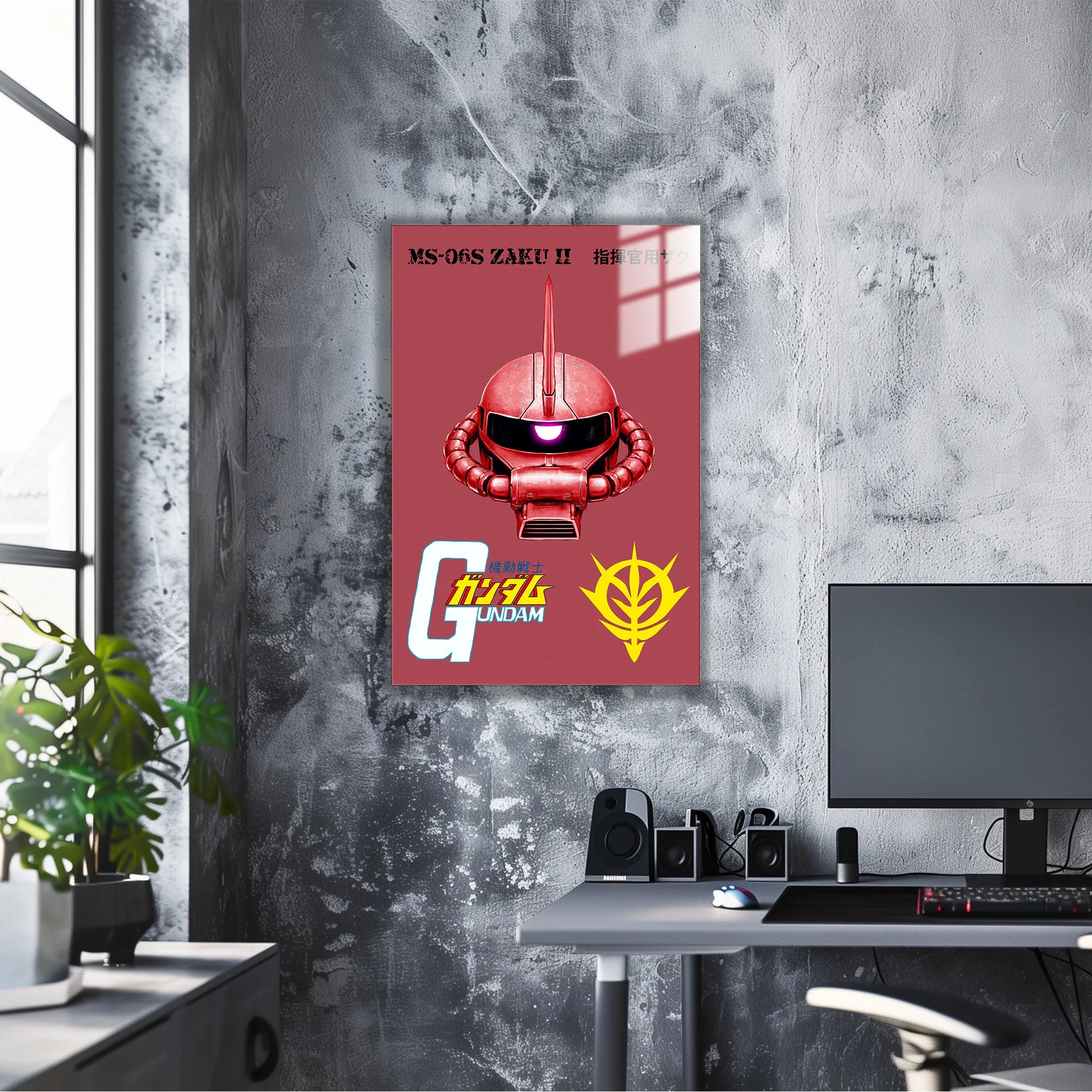 Tableau Gundam Zaku 2 Rouge