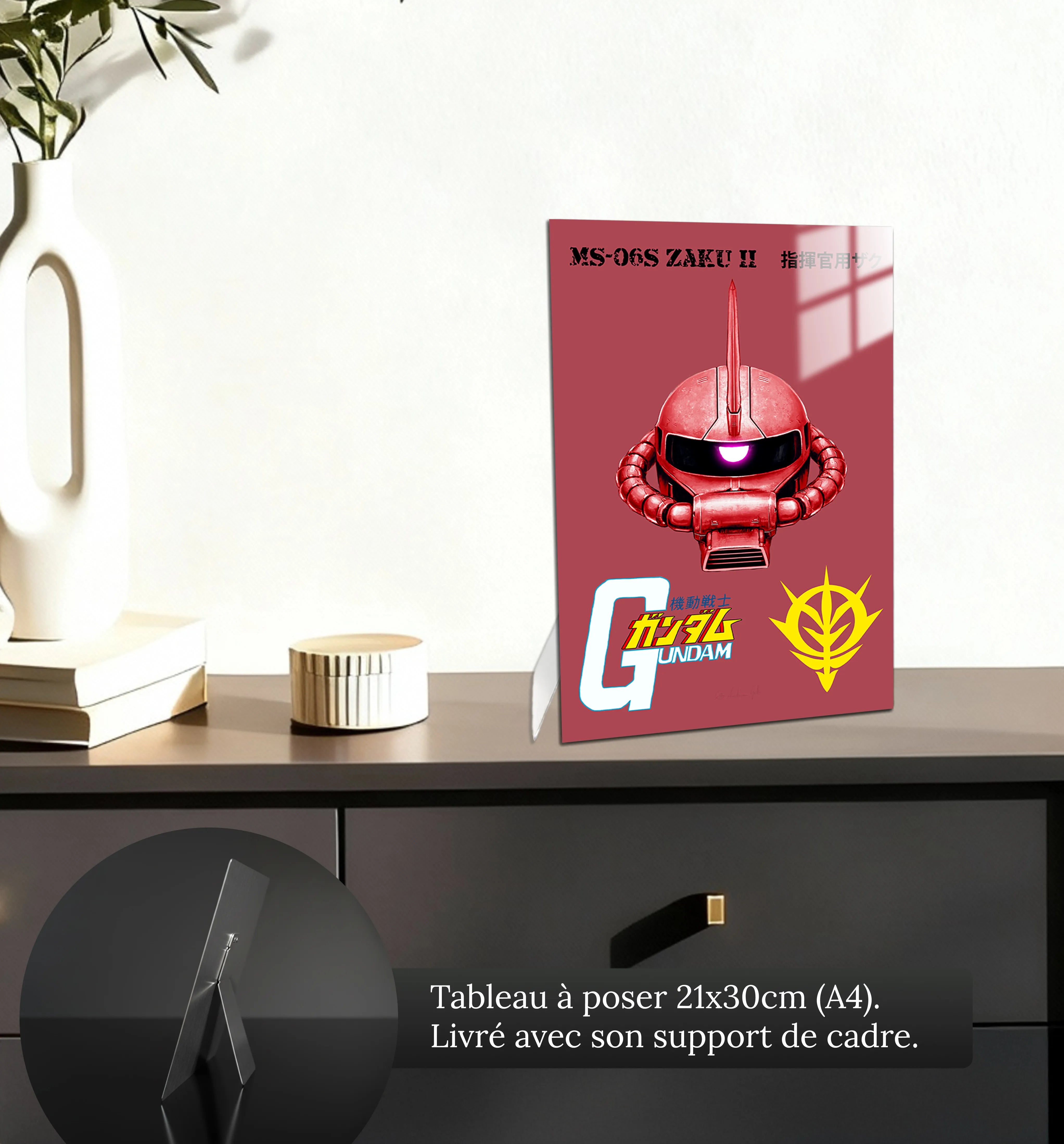 Tableau Gundam Zaku 2 Rouge