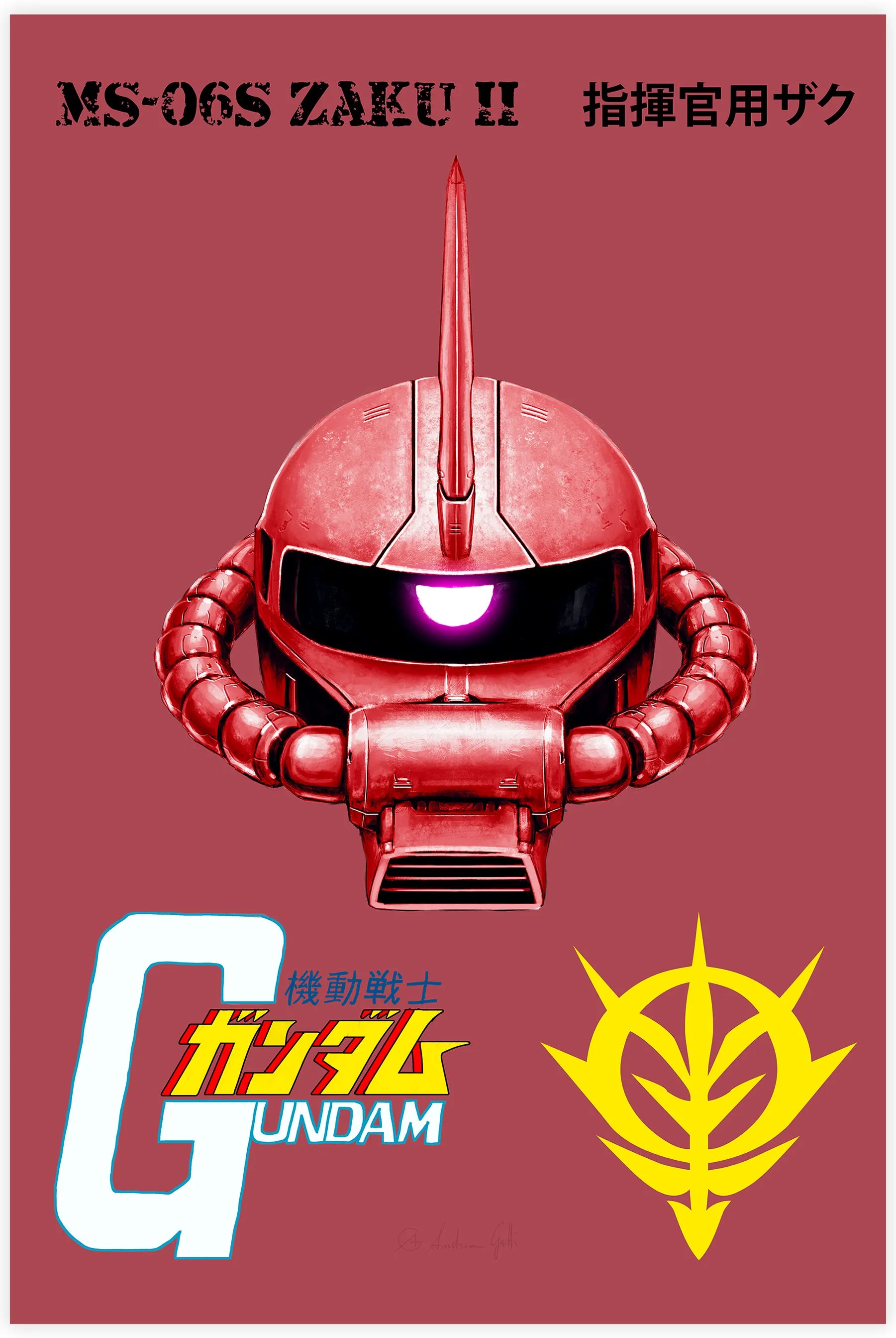 Tableau Gundam Zaku 2 Rouge