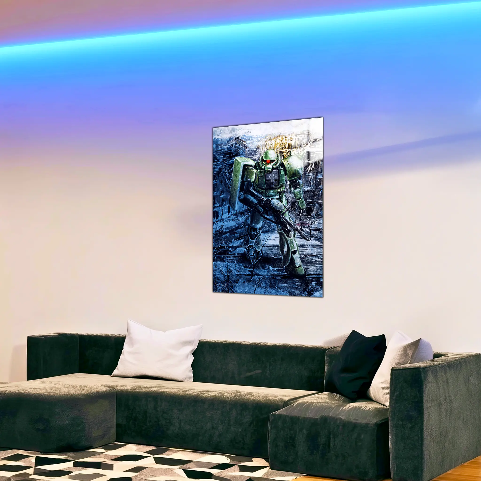 tableau-gundam-zaku-2-turin-dans-le-salon | DreamWay