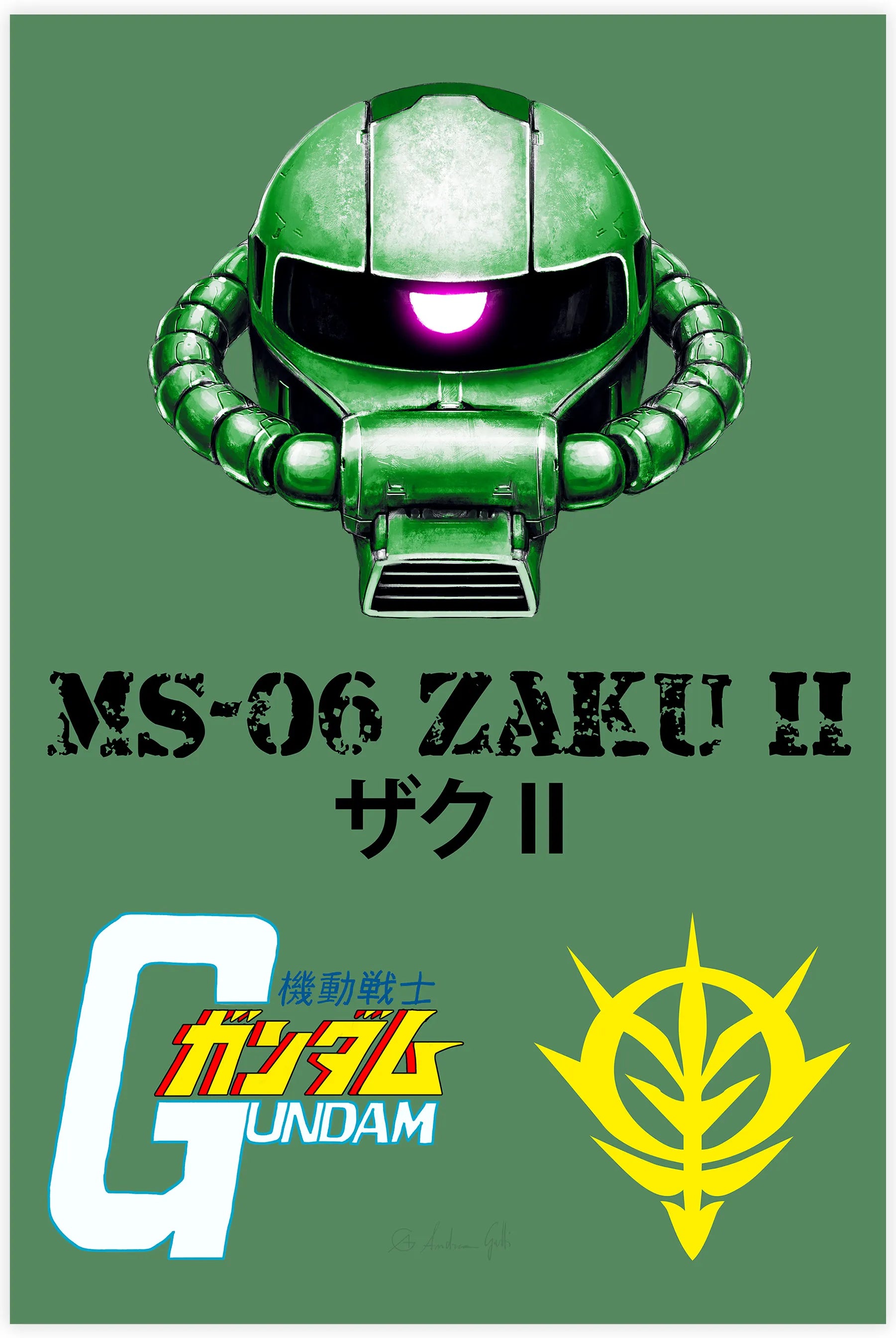 Tableau Gundam Zaku 2 Vert