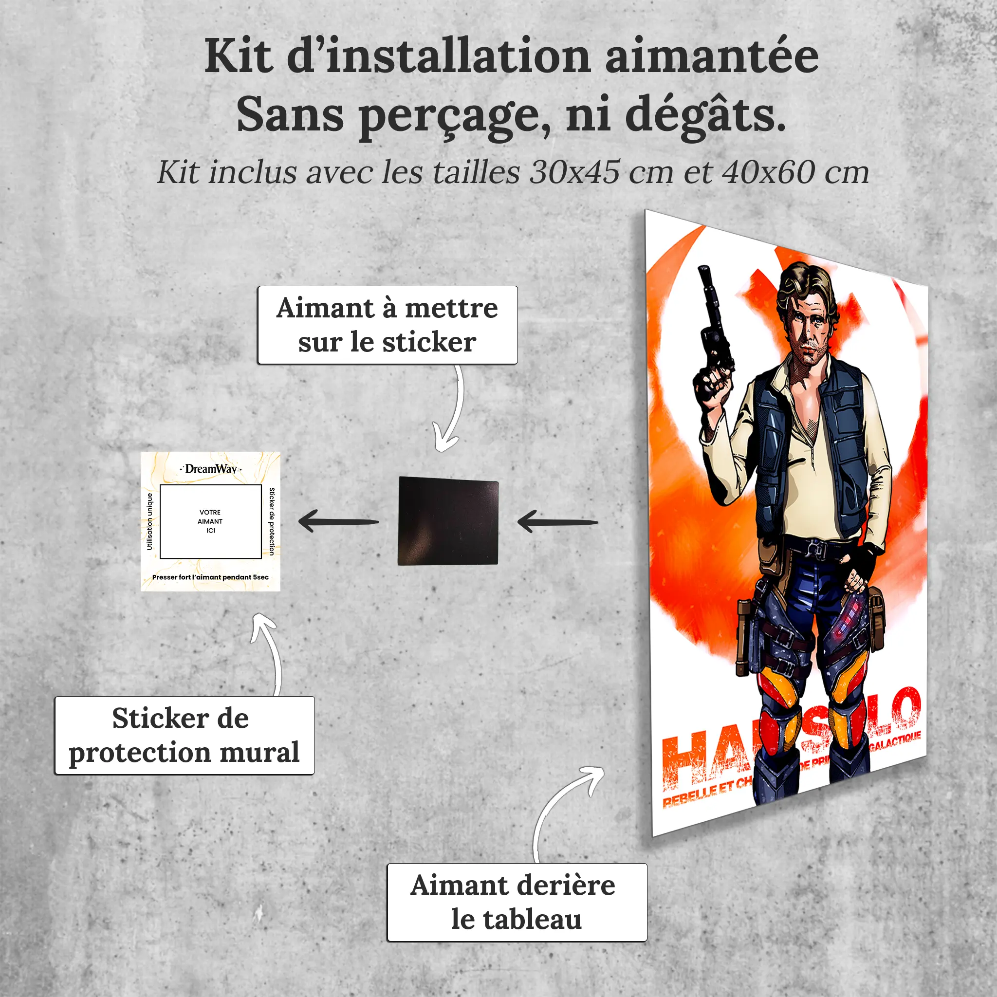 tableau-han-solo-affiche-avec-installation-aimantee | DreamWay