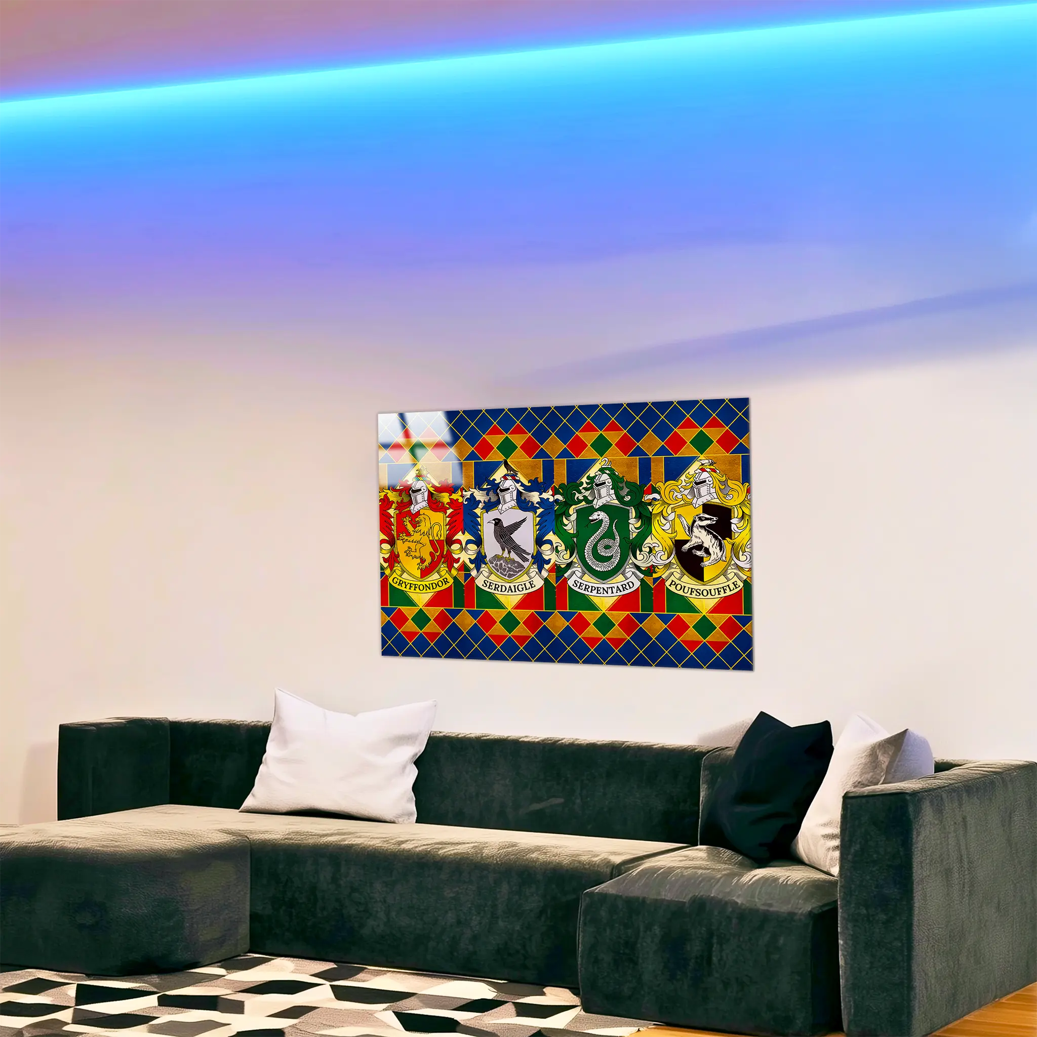 tableau-harry-potter-les-ecussons-dans-le-salon | DreamWay
