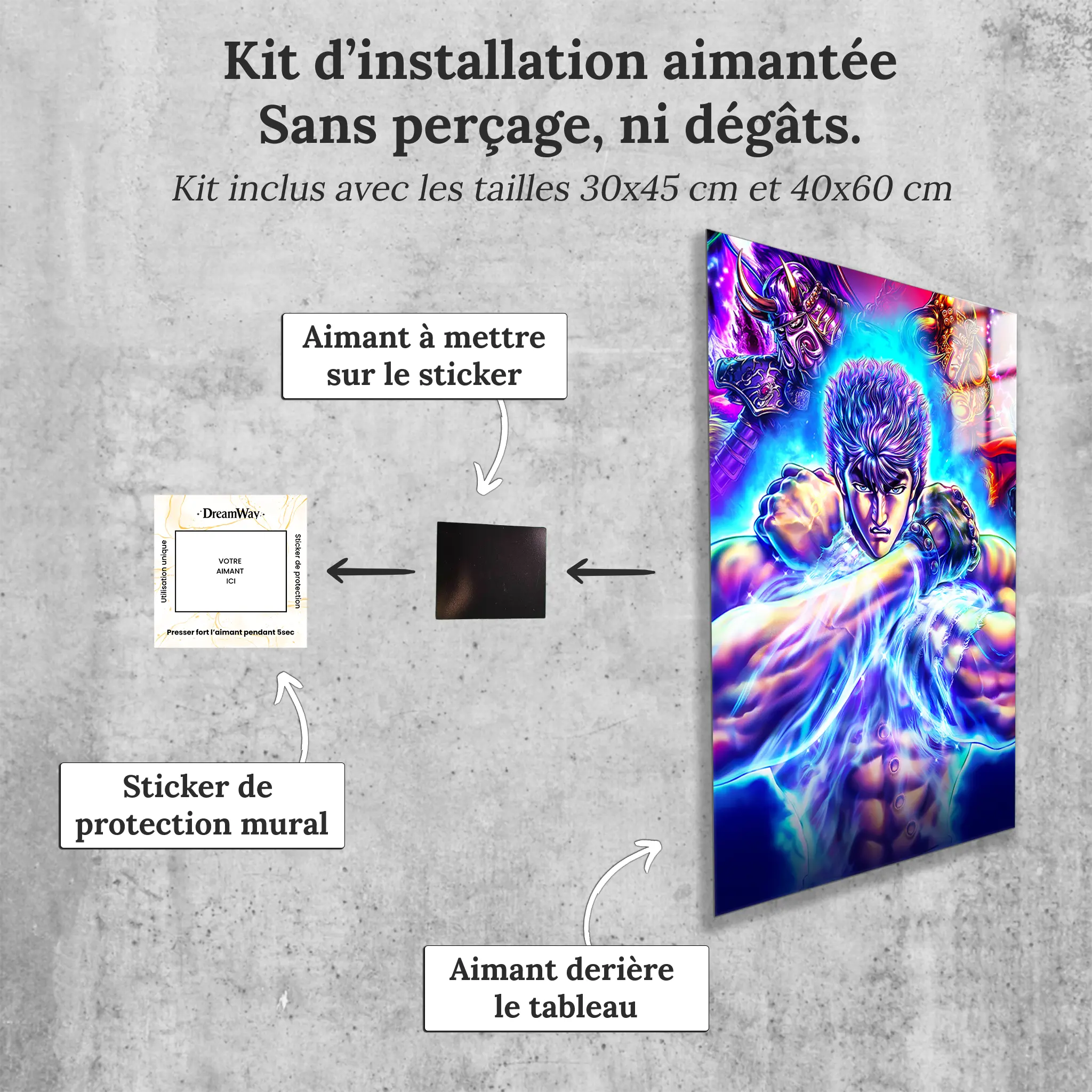 tableau-hokuto-no-ken-avec-installation-aimantee | DreamWay