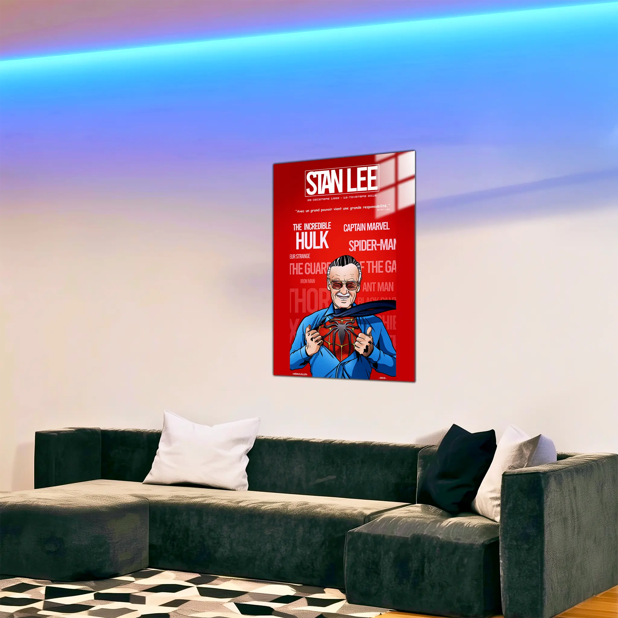 tableau-hommage-stan-lee-dans-le-salon | DreamWay