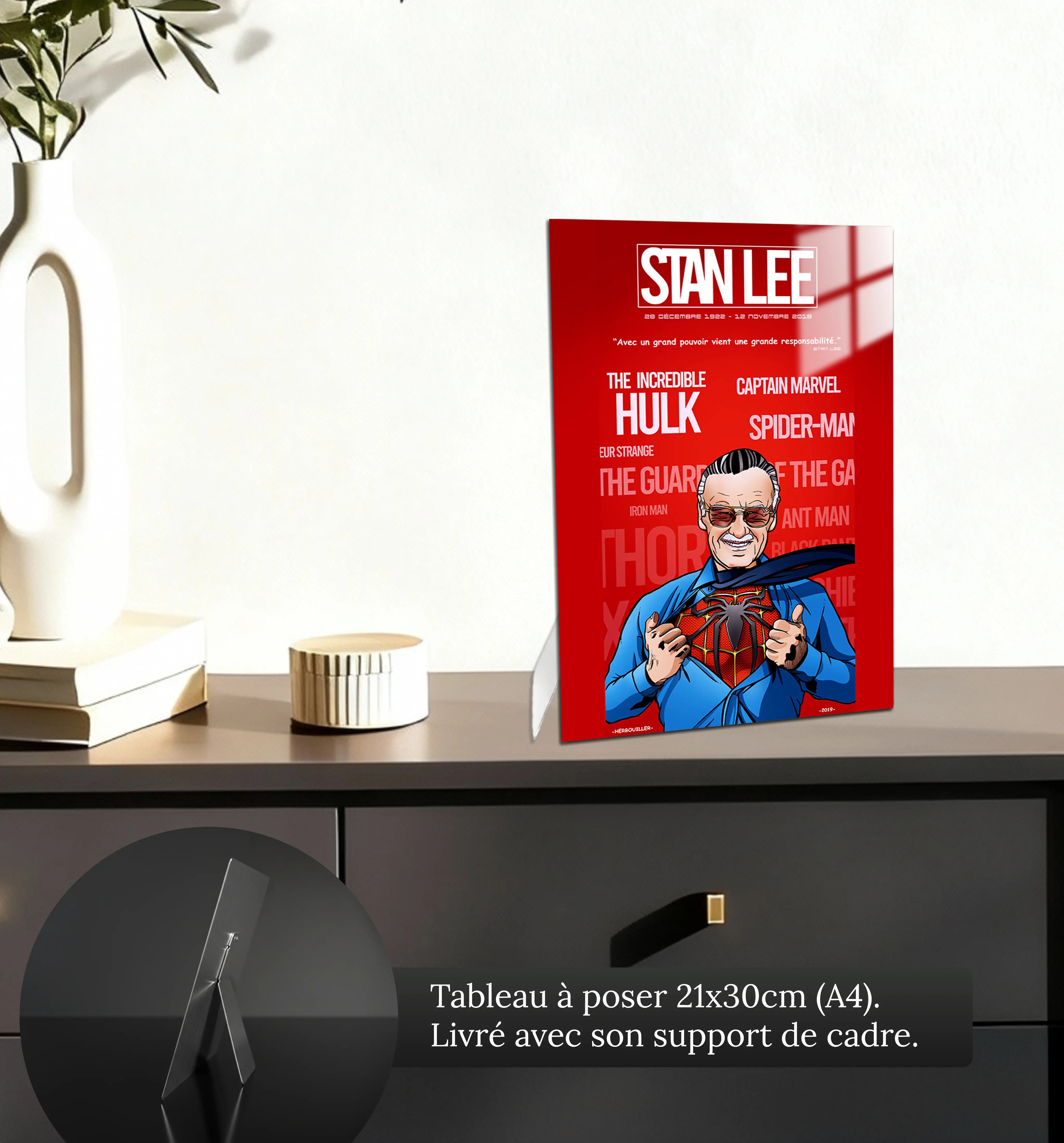 tableau-hommage-stan-lee-petit-format-a-poser-sur-meuble | DreamWay