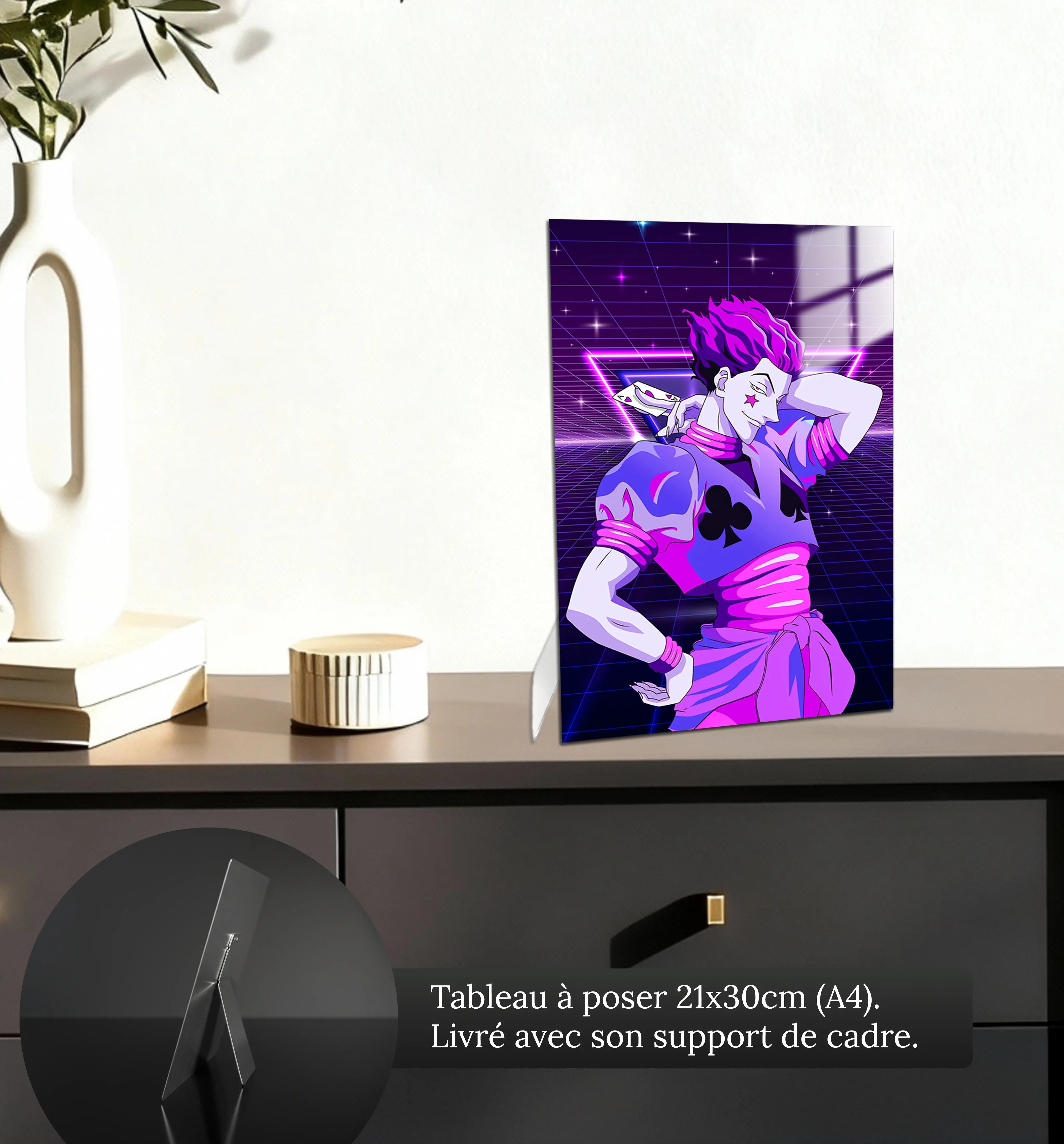 tableau-hunter-x-hunter-hisoka-neon-violet-petit-format-a-poser-sur-meuble | DreamWay