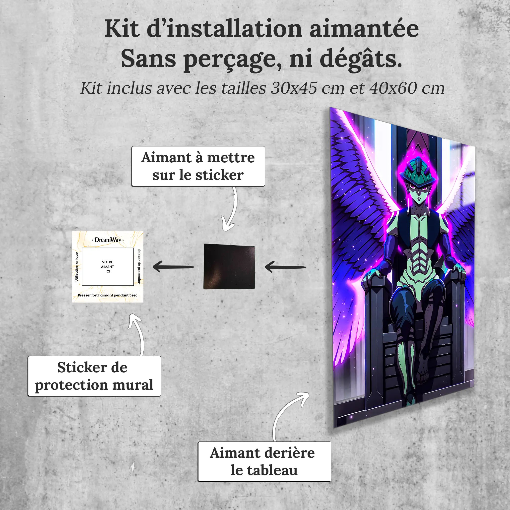 tableau-hunter-x-hunter-meruem-trone-avec-installation-aimantee | DreamWay