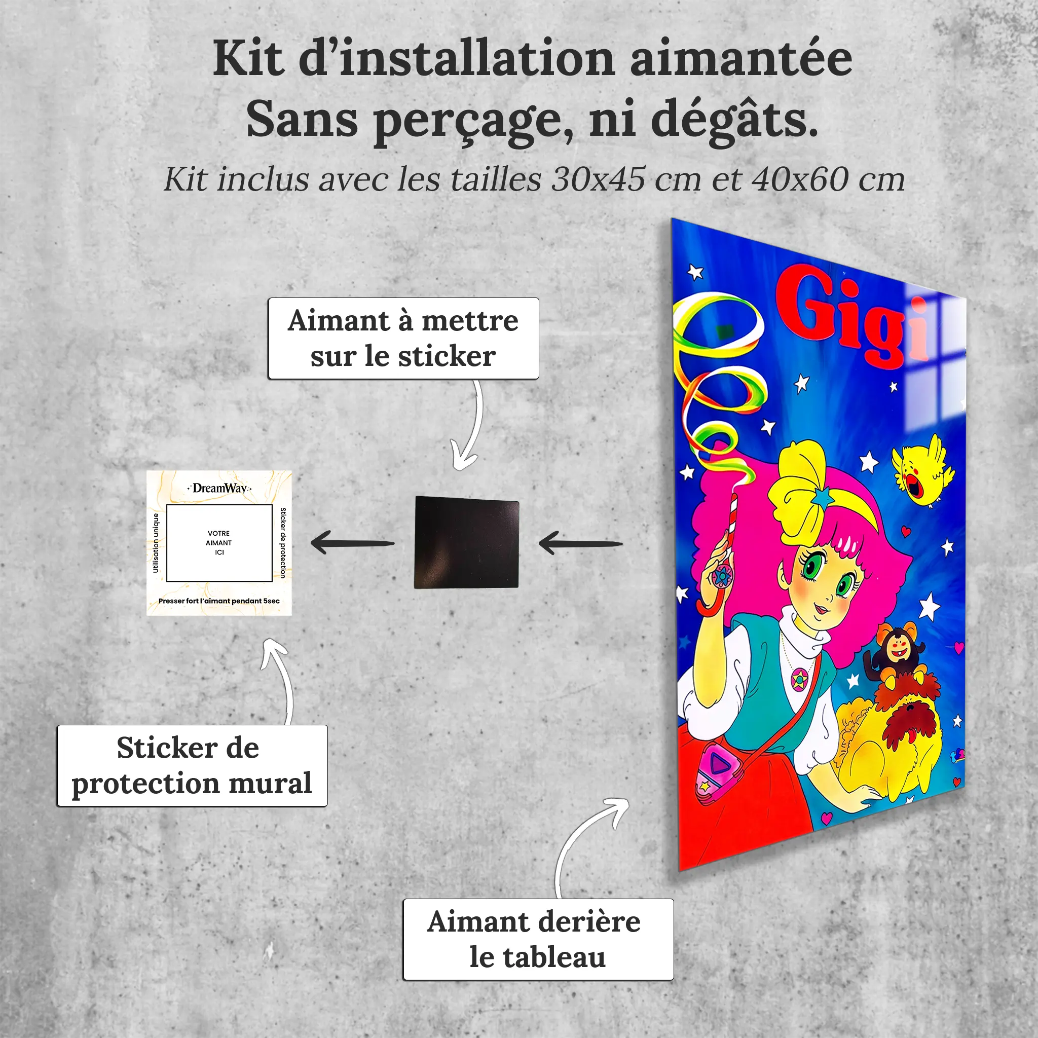 tableau-il-etait-une-fois-gigi-avec-installation-aimantee | DreamWay