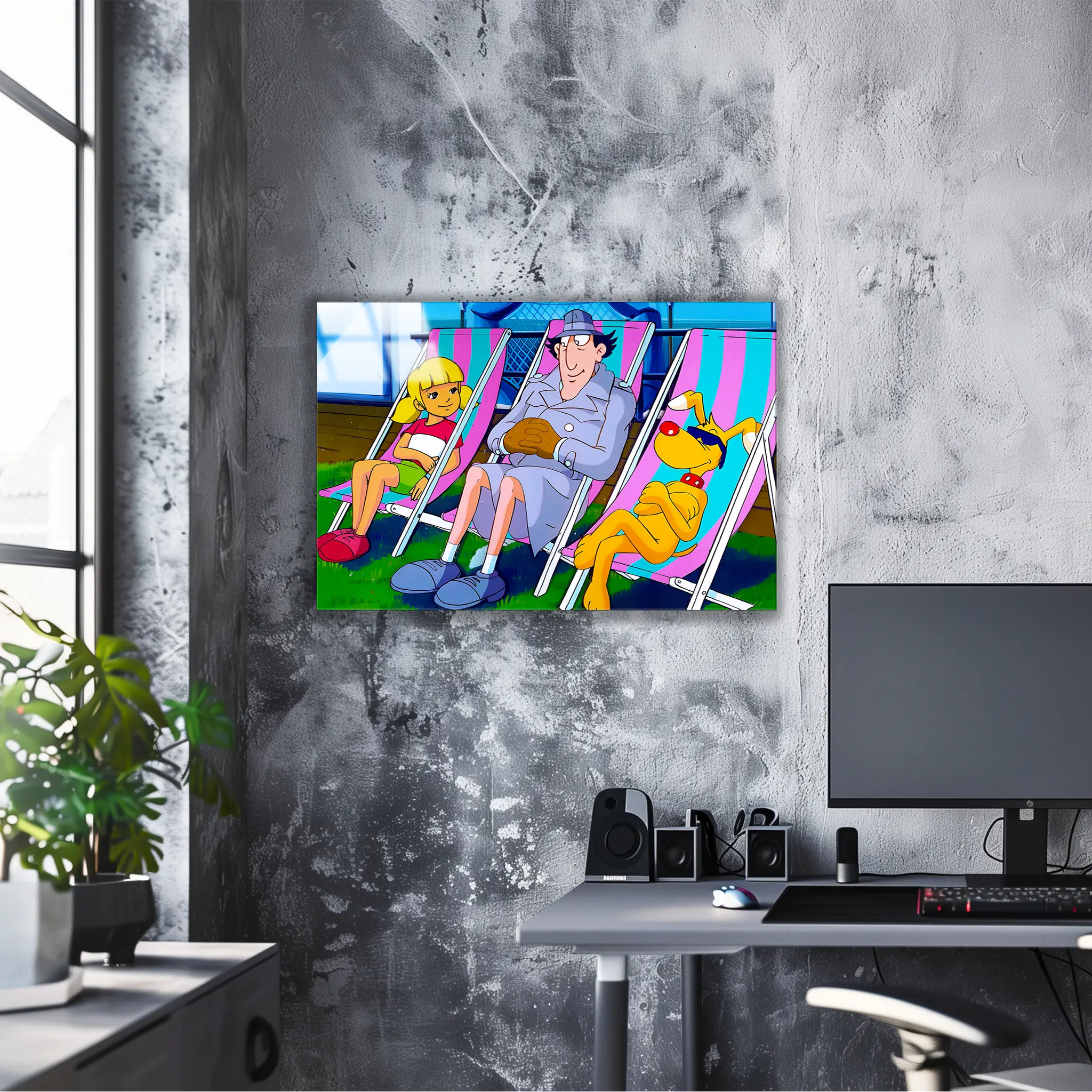 Tableau Inspecteur Gadget Sophie Et Finot Entrain De Bronzer