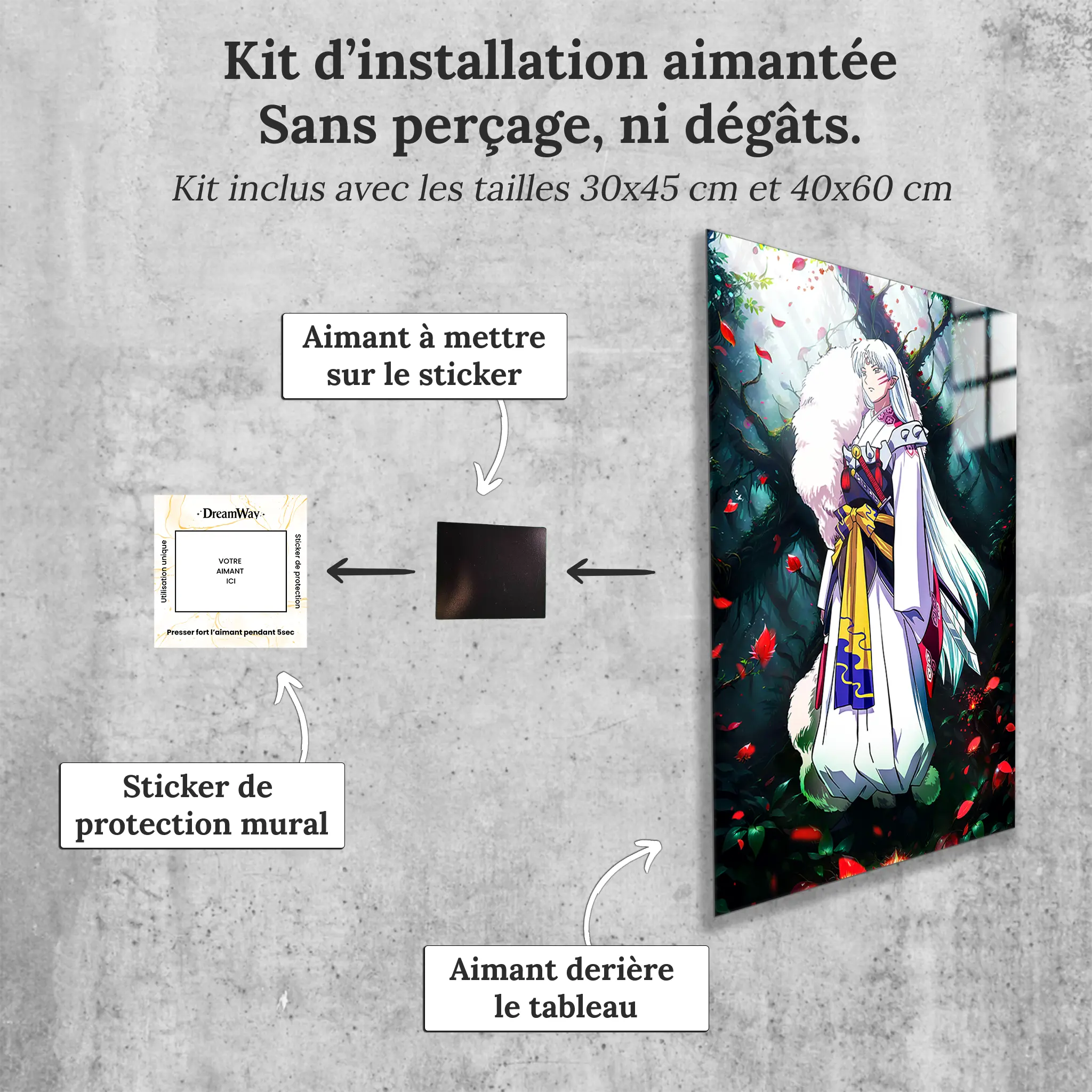tableau-inuyasha-sesshomaru-avec-installation-aimantee | DreamWay