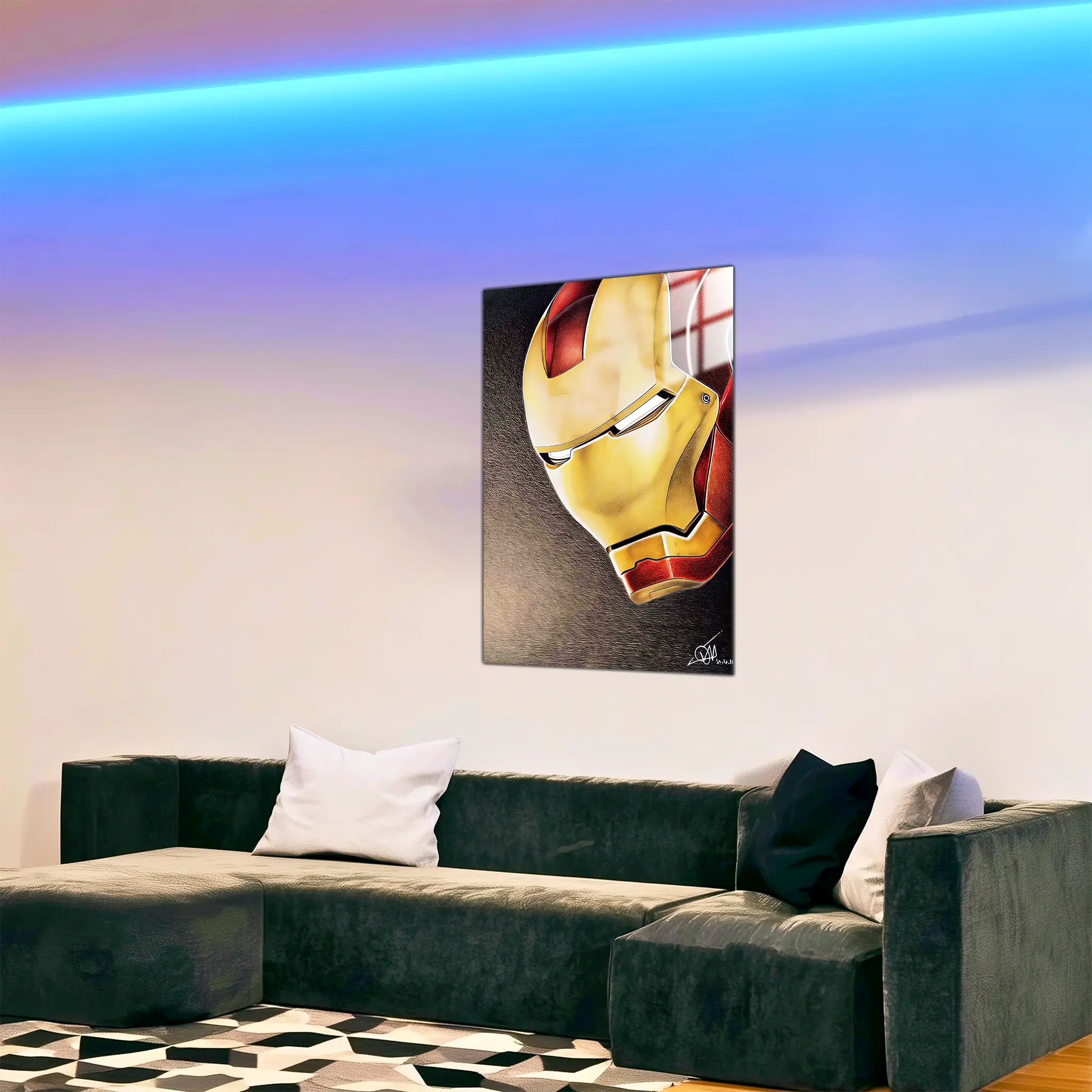 tableau-iron-man-visage-dans-le-salon | DreamWay