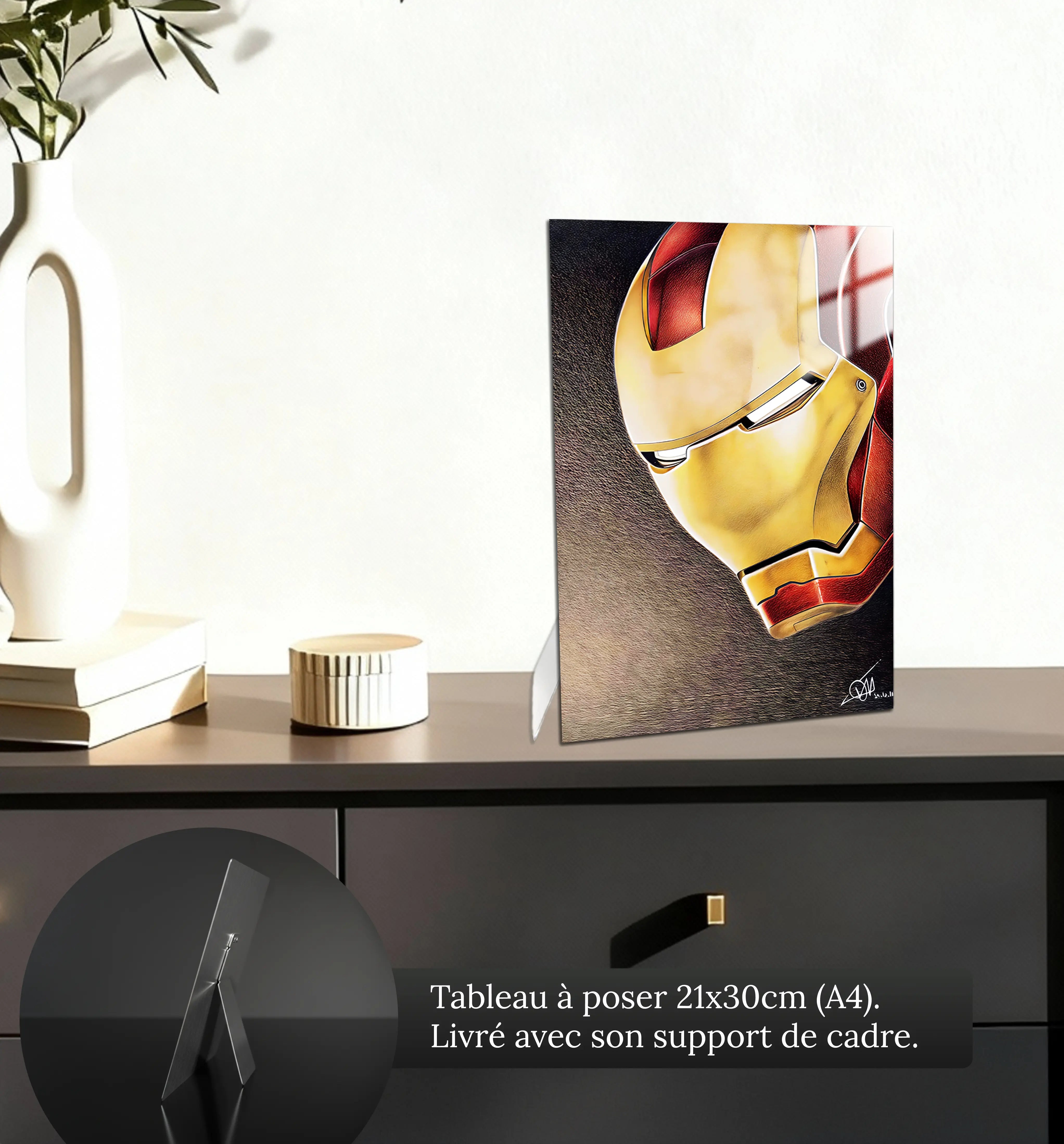tableau-iron-man-visage-petit-format-a-poser-sur-meuble | DreamWay