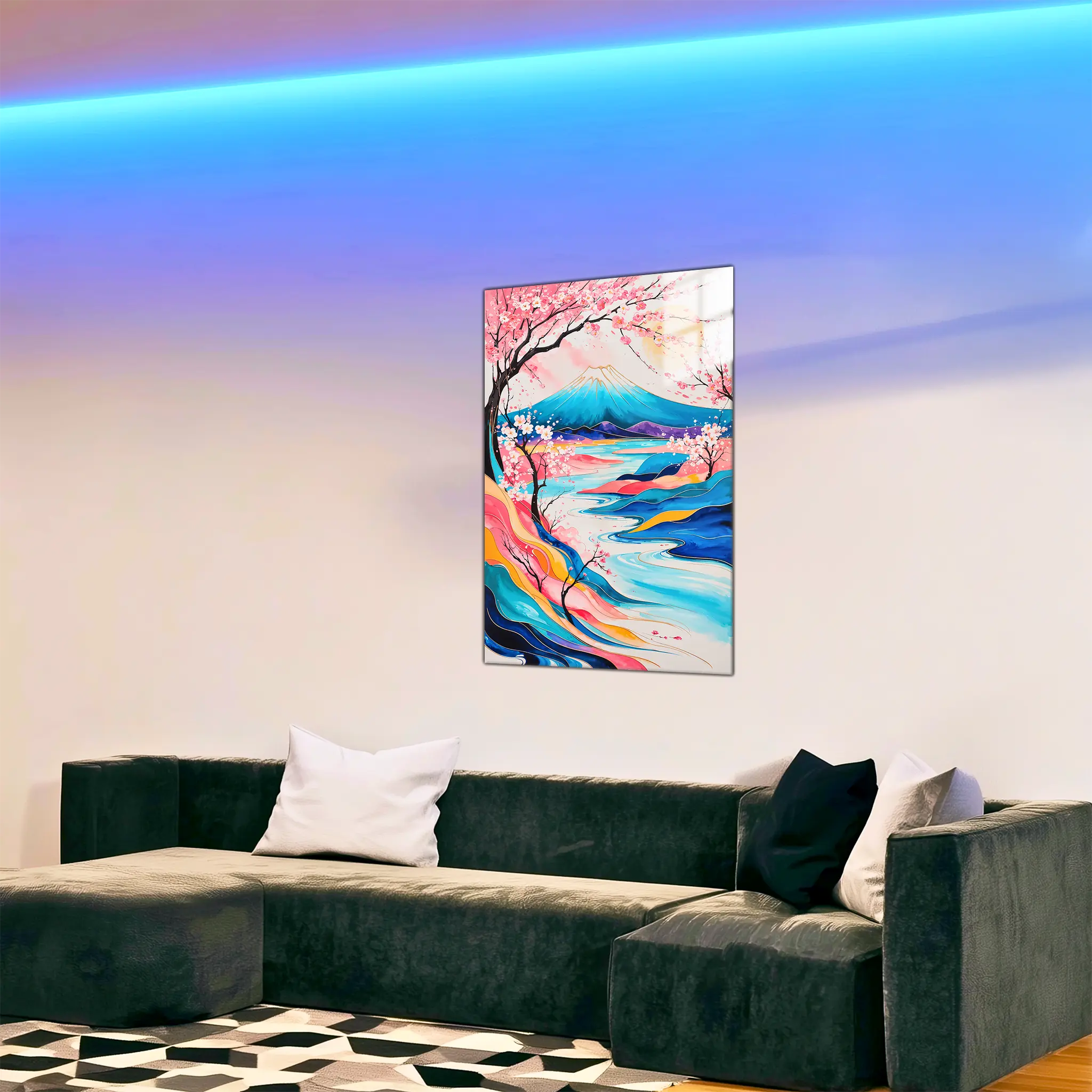 tableau-japonais-abstrait-dans-le-salon | DreamWay