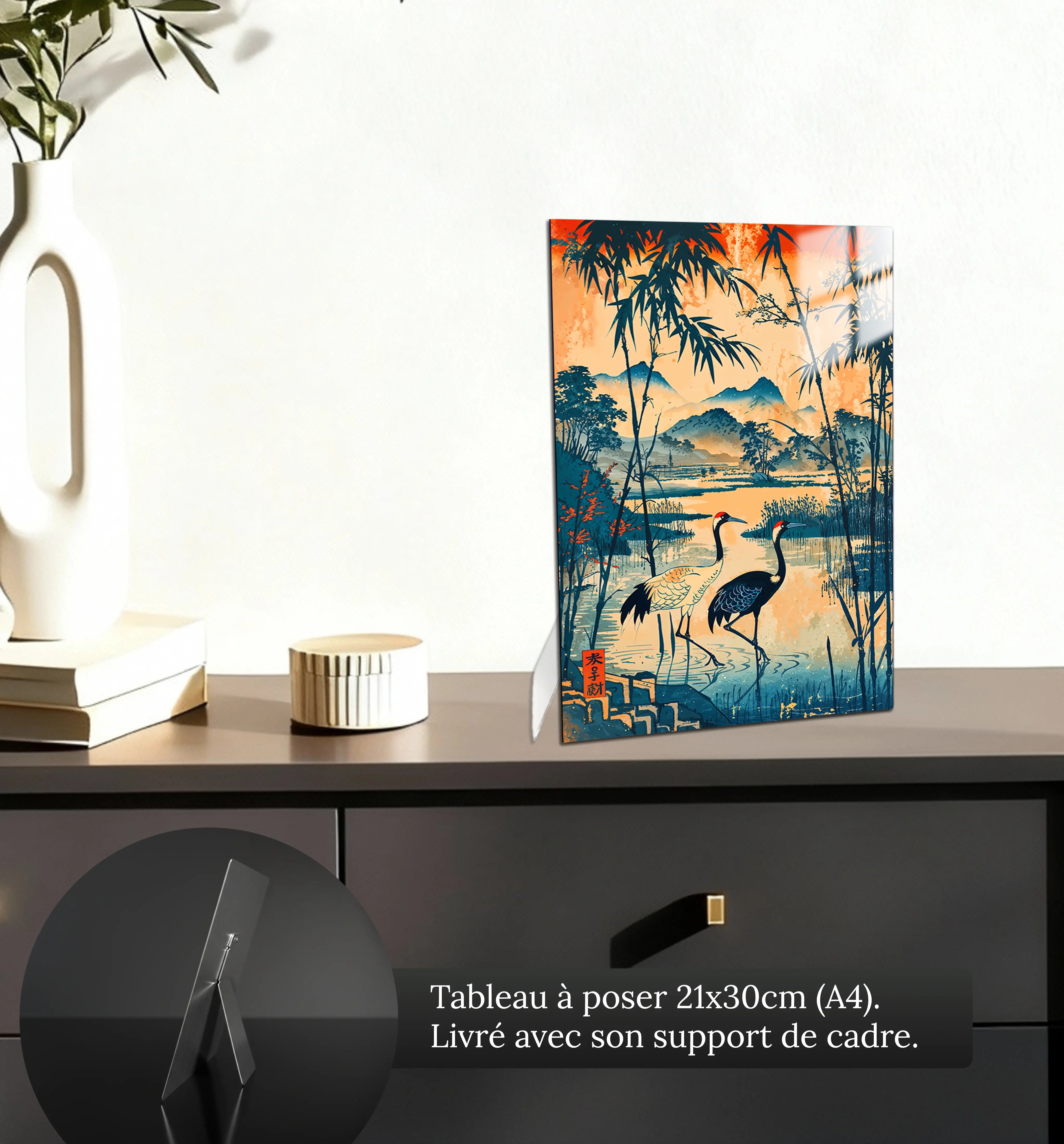tableau-japonais-ancien-petit-format-a-poser-sur-meuble | DreamWay
