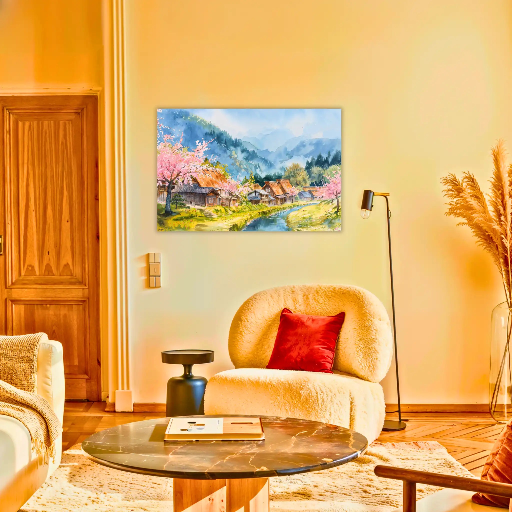 tableau-japonais-aquarelle-au-salon | DreamWay