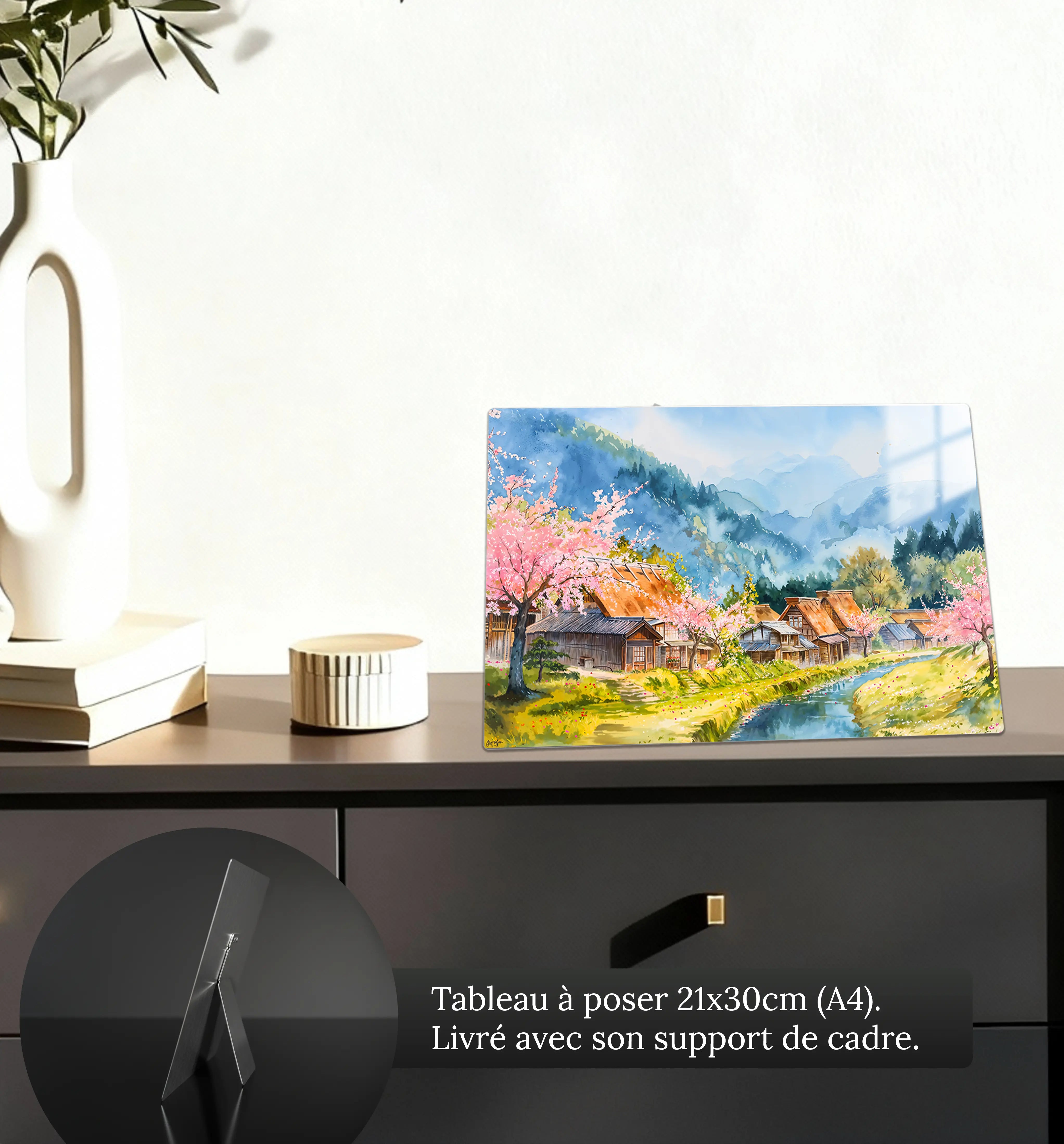tableau-japonais-aquarelle-petit-format-a-poser-sur-meuble | DreamWay