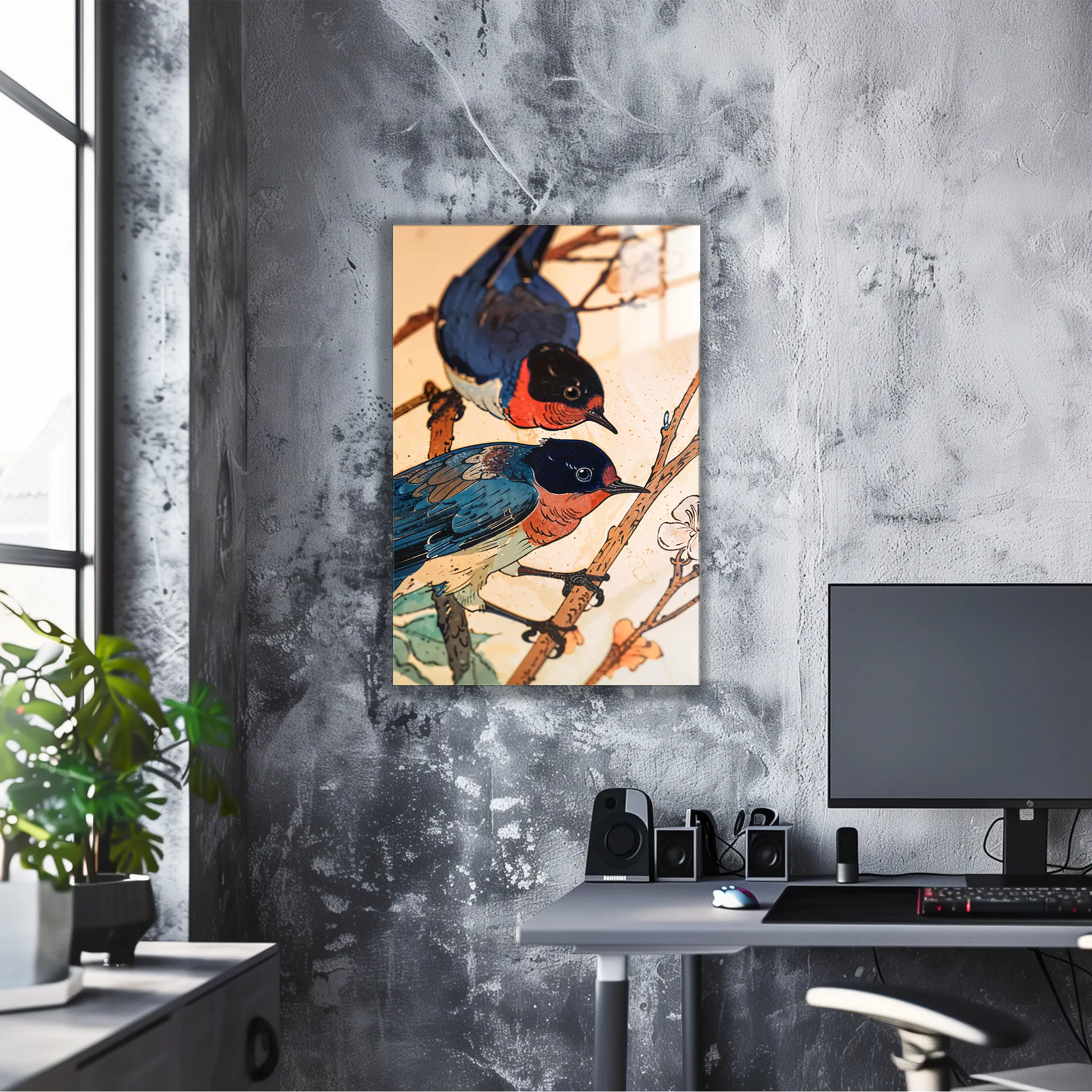 tableau-japonais-avec-des-hirondelles | DreamWay