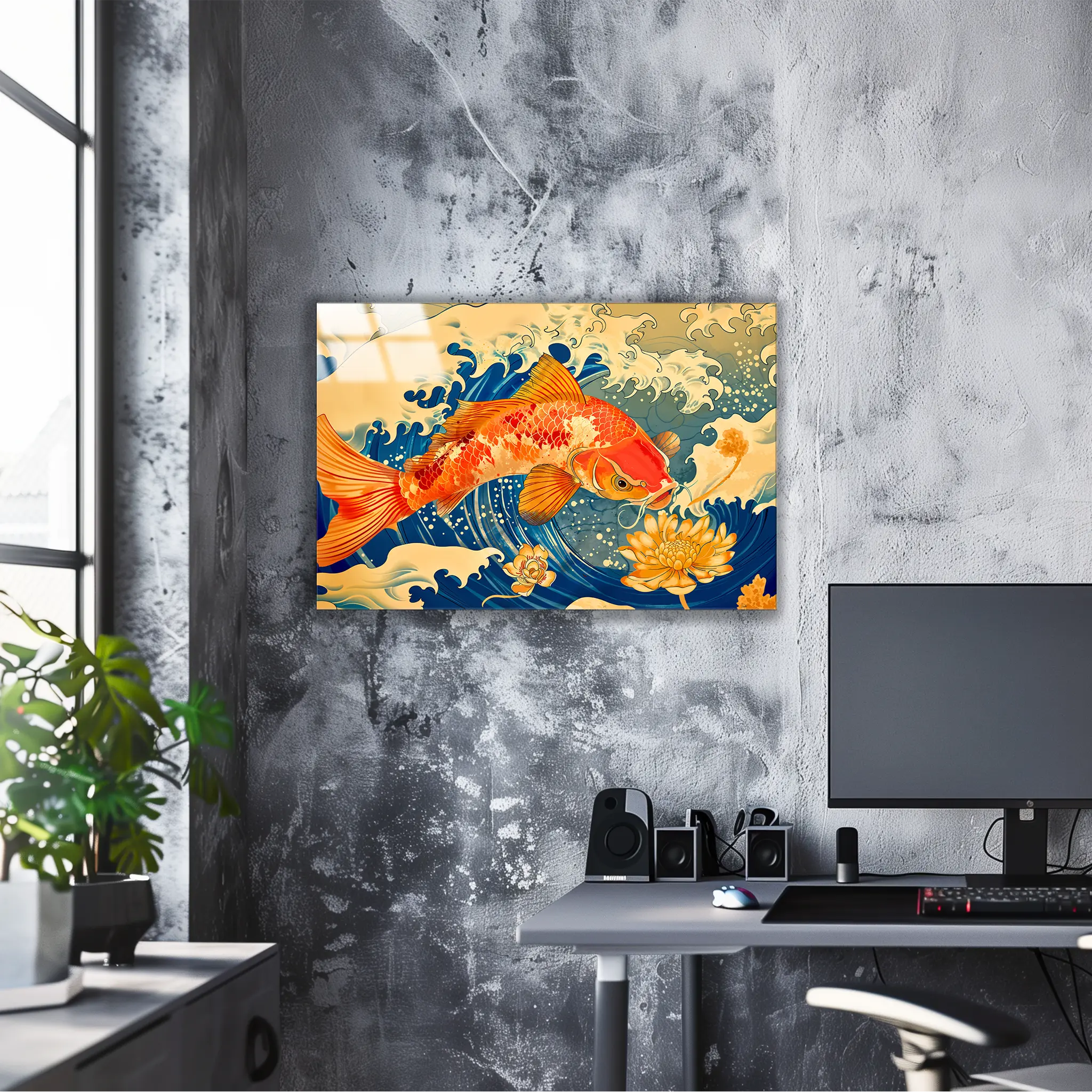 tableau-japonais-carpe-cascade | DreamWay