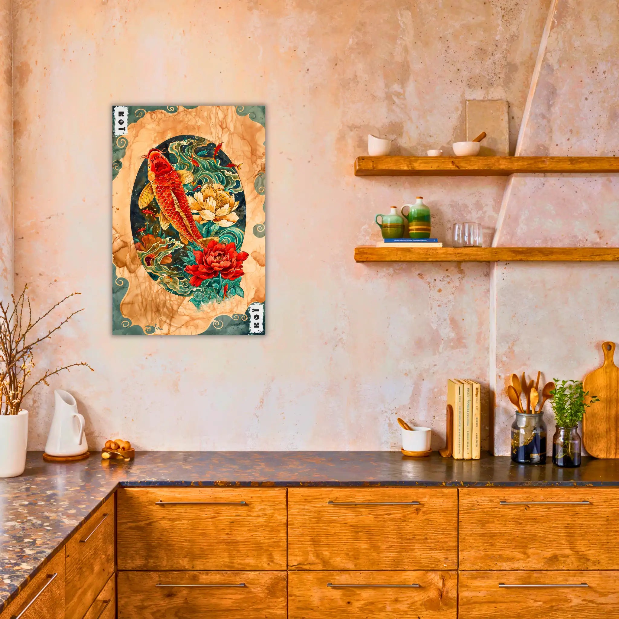 tableau-japonais-carpe-koi-dans-la-cuisine | DreamWay