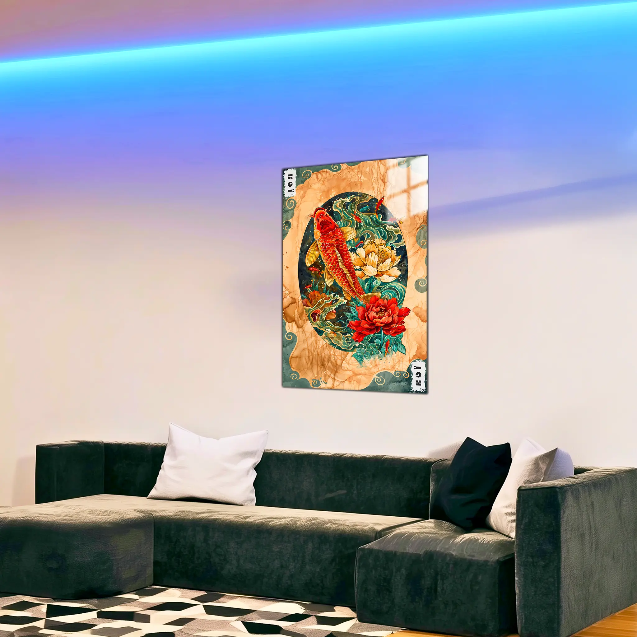 tableau-japonais-carpe-koi-dans-le-salon | DreamWay