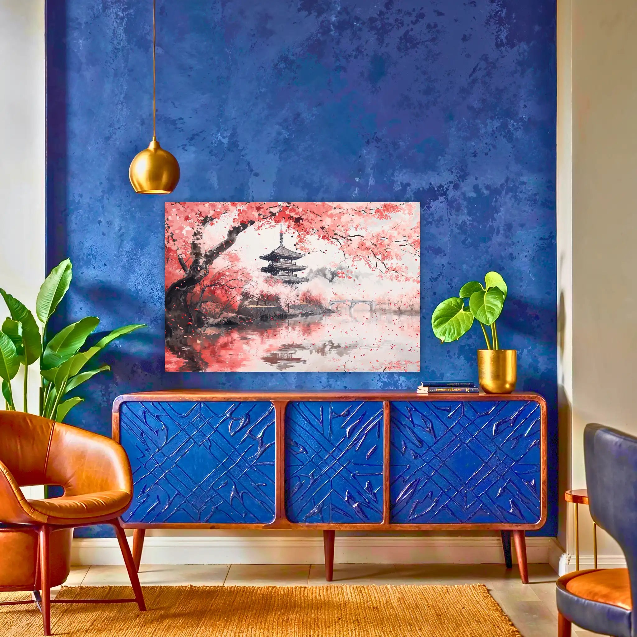 tableau-japonais-cerisier-au-dessus-du-buffet | DreamWay