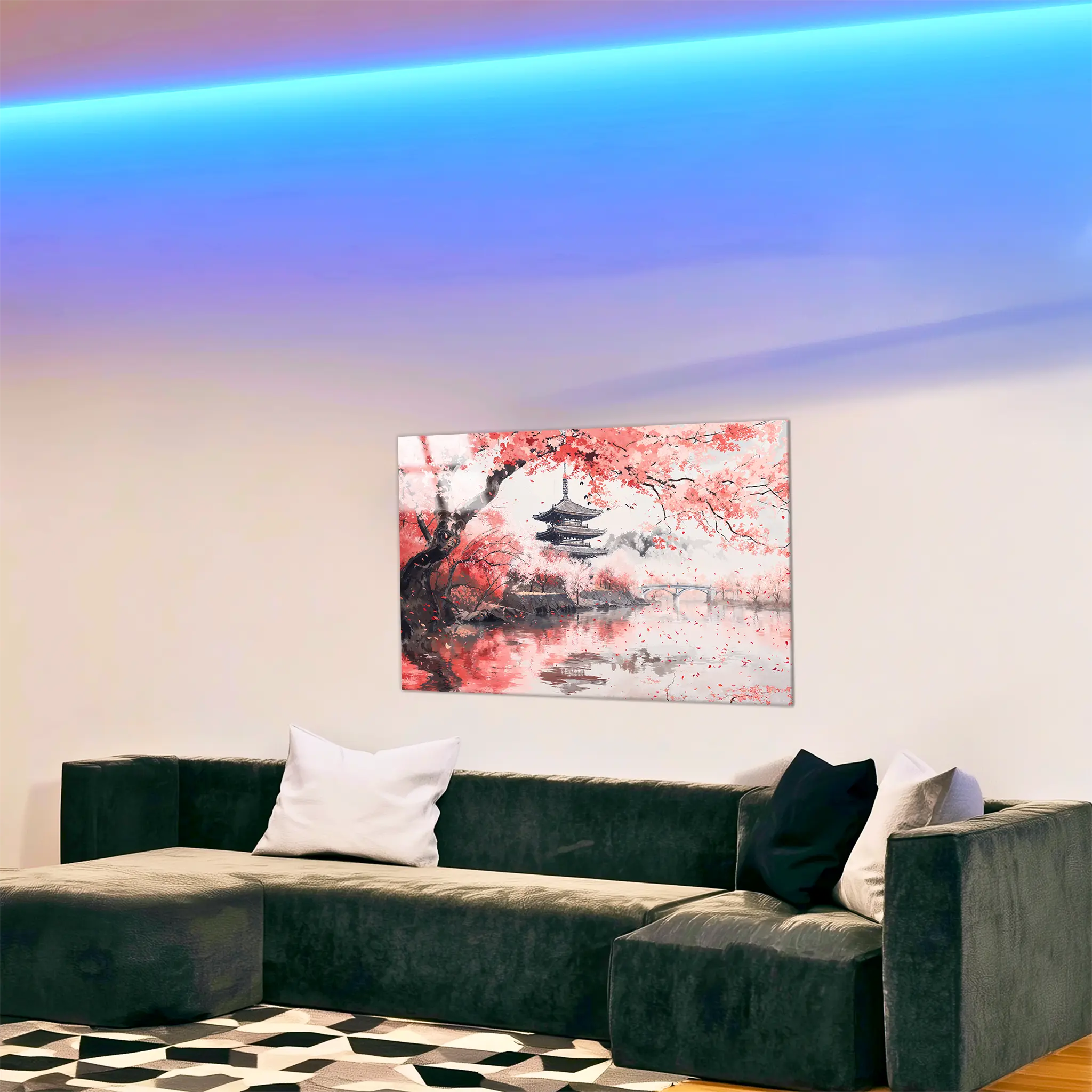 tableau-japonais-cerisier-dans-le-salon | DreamWay