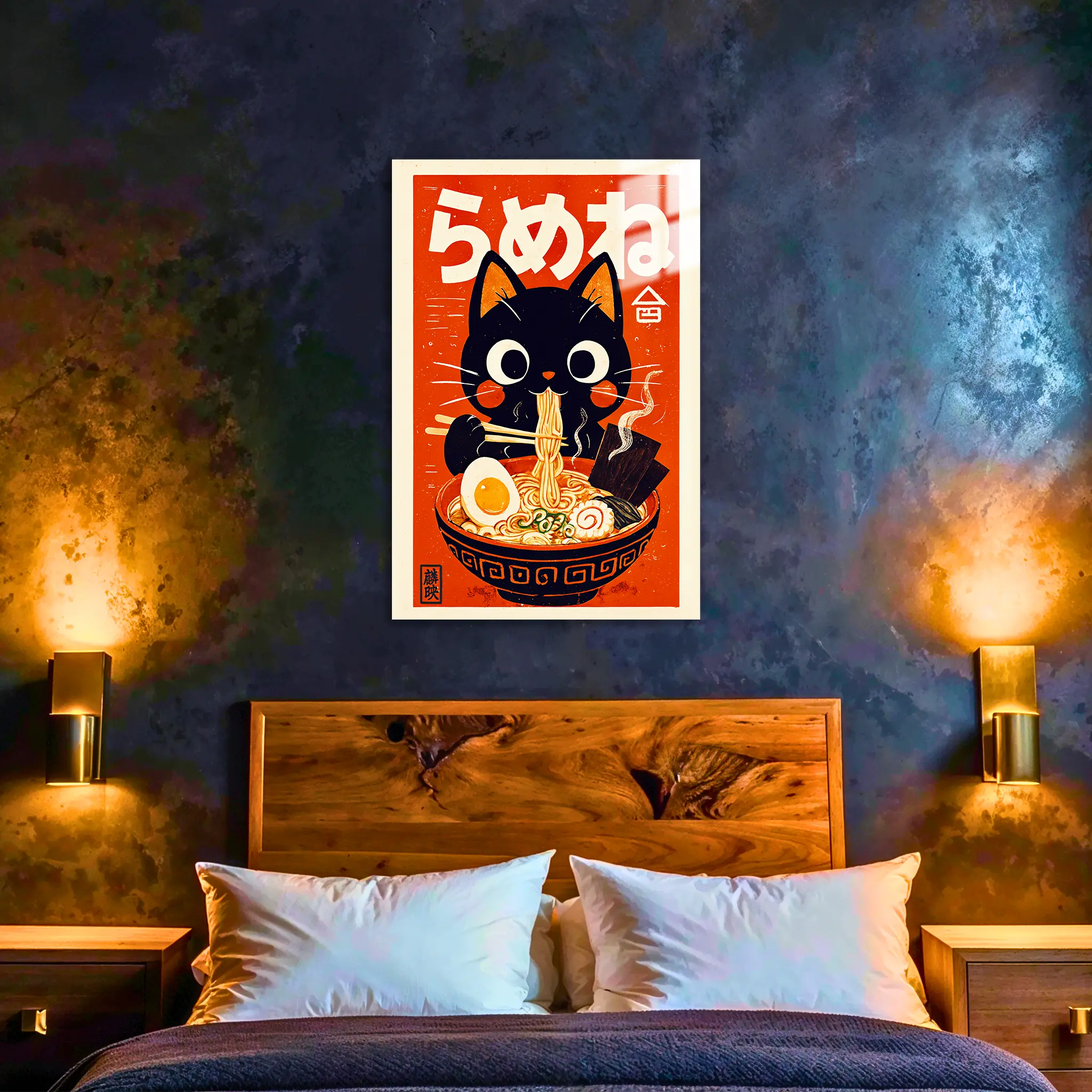 tableau-japonais-chat-ramen-dans-la-chambre | DreamWay