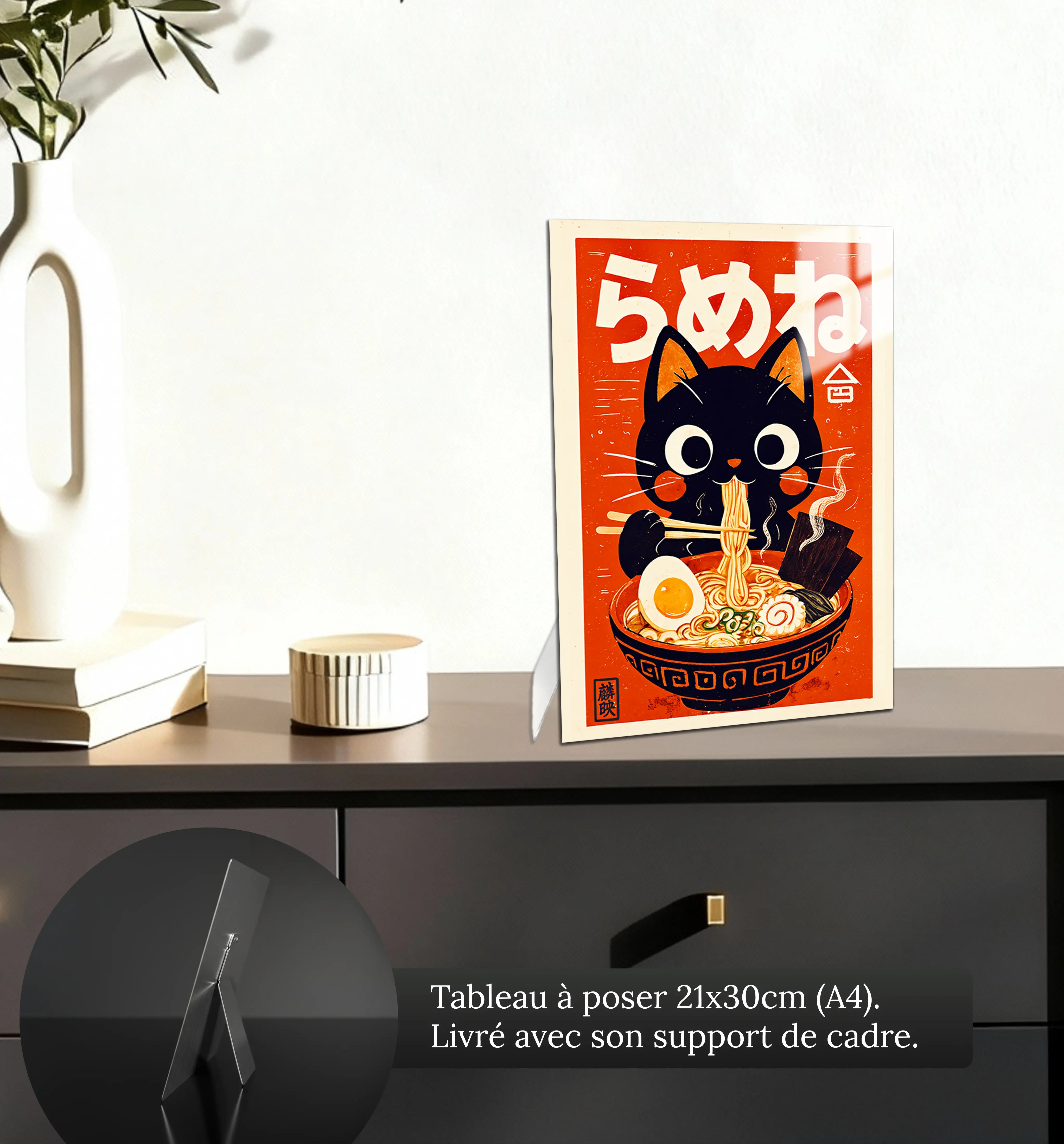 tableau-japonais-chat-ramen-petit-format-a-poser-sur-meuble | DreamWay