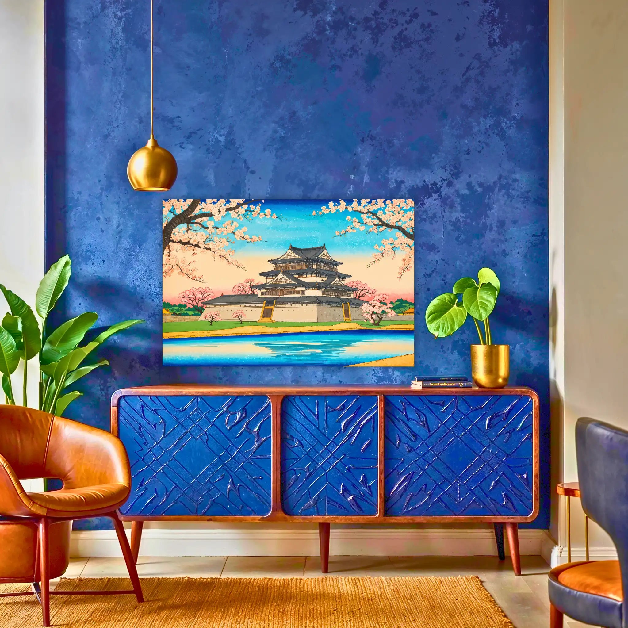 tableau-japonais-chateau-edo-au-dessus-du-buffet | DreamWay