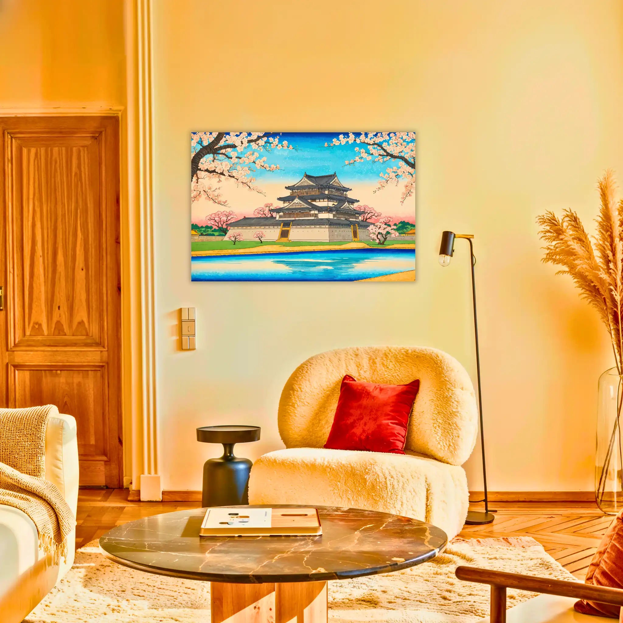 tableau-japonais-chateau-edo-au-salon | DreamWay