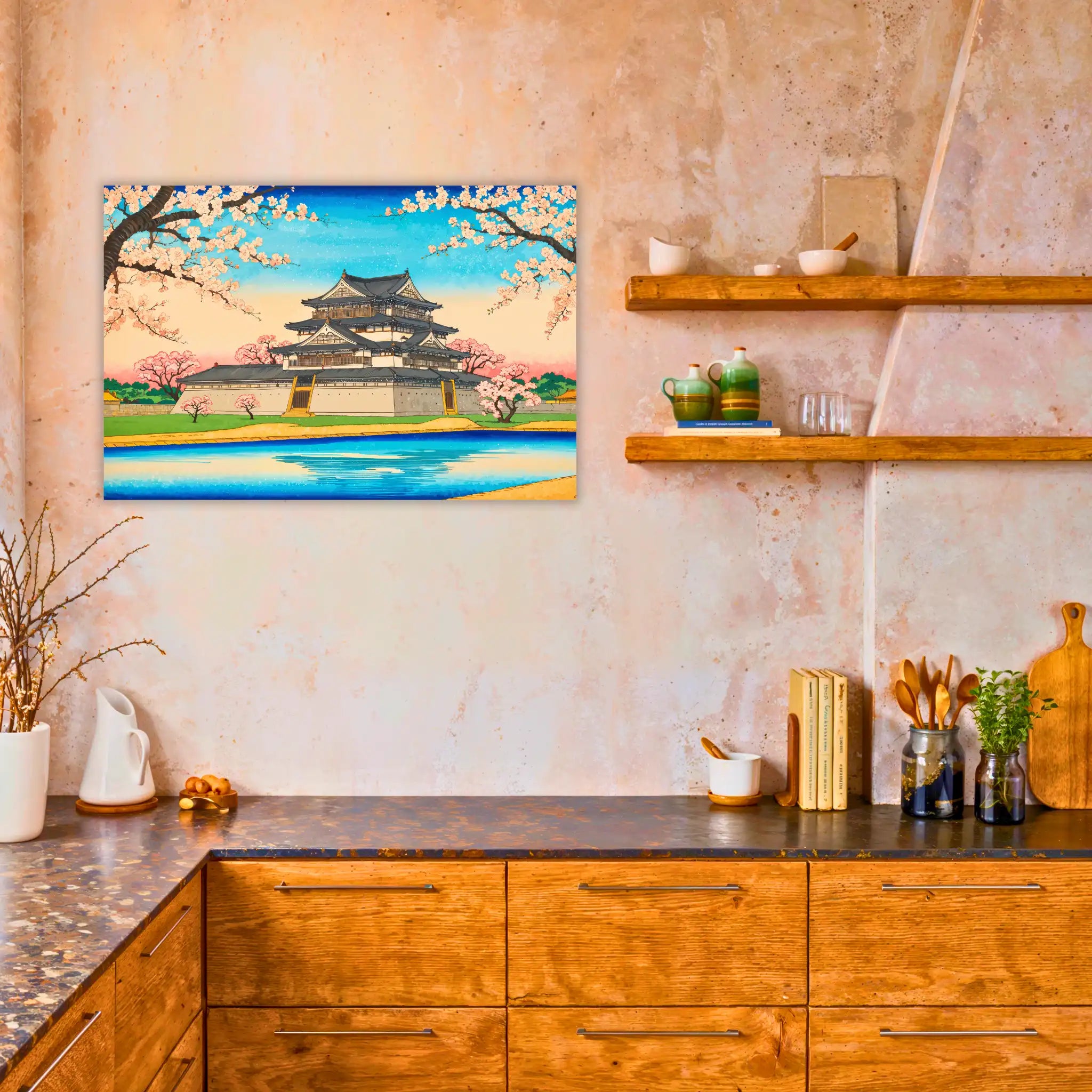 tableau-japonais-chateau-edo-dans-la-cuisine | DreamWay
