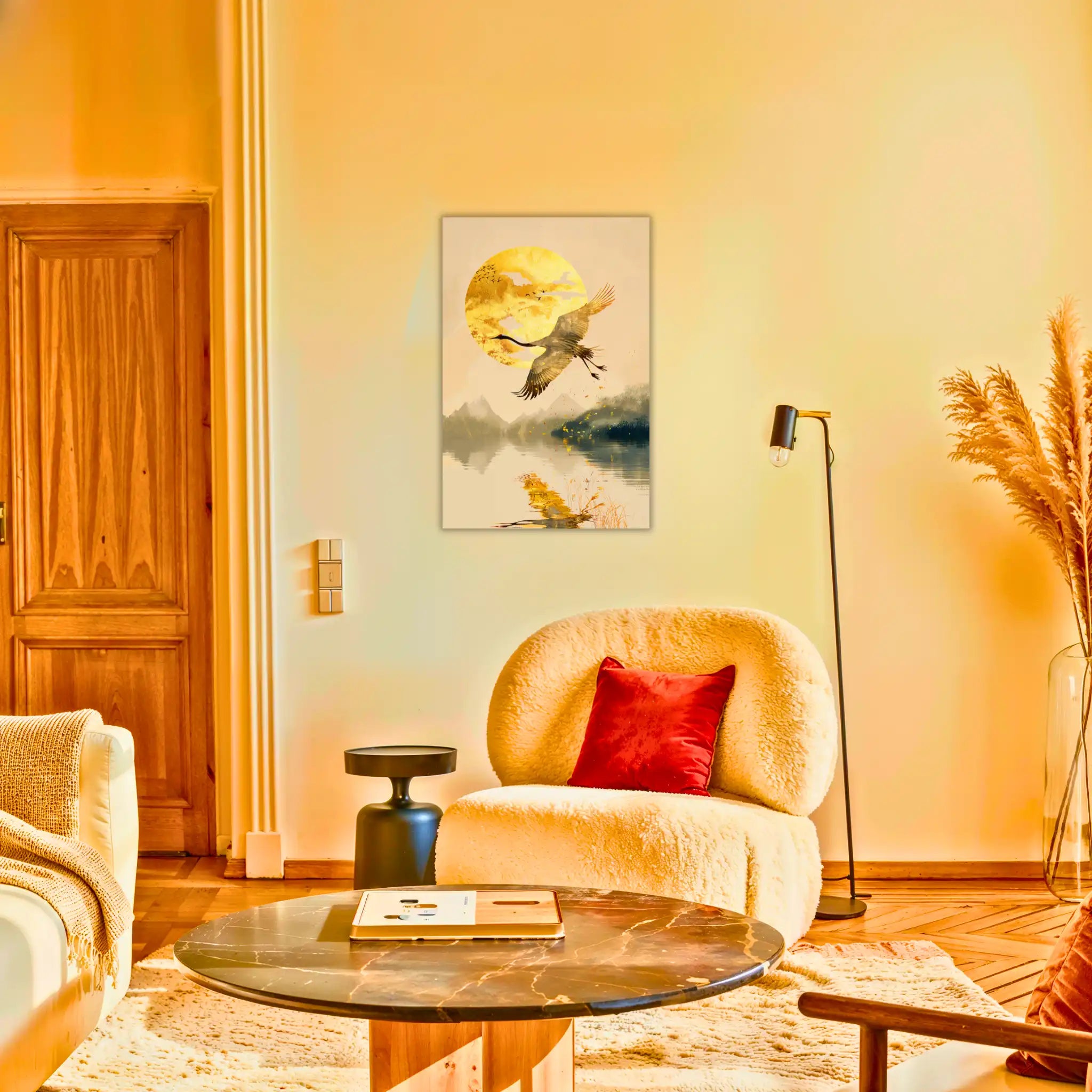 tableau-japonais-dore-au-salon | DreamWay