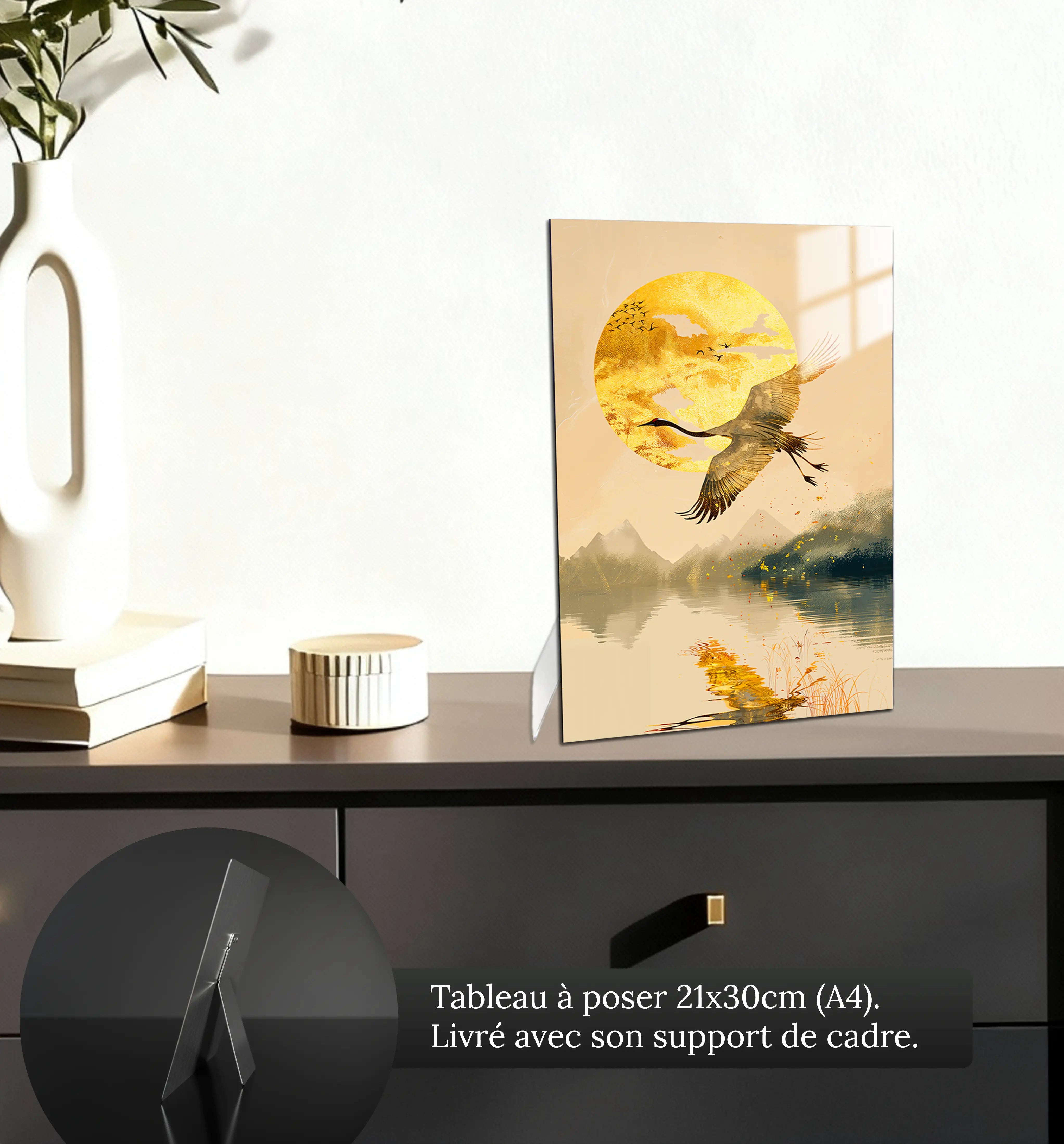 tableau-japonais-dore-petit-format-a-poser-sur-meuble | DreamWay