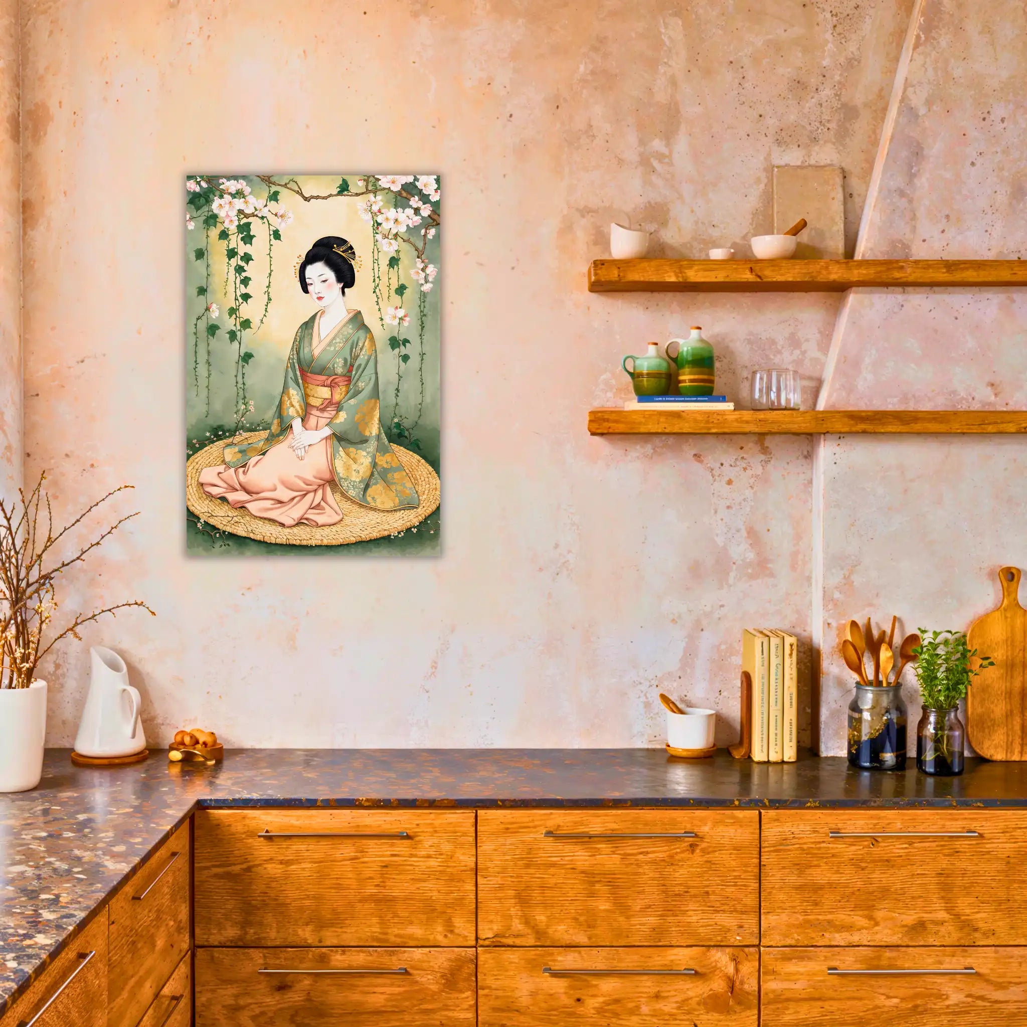 tableau-japonais-femme-dans-la-cuisine | DreamWay